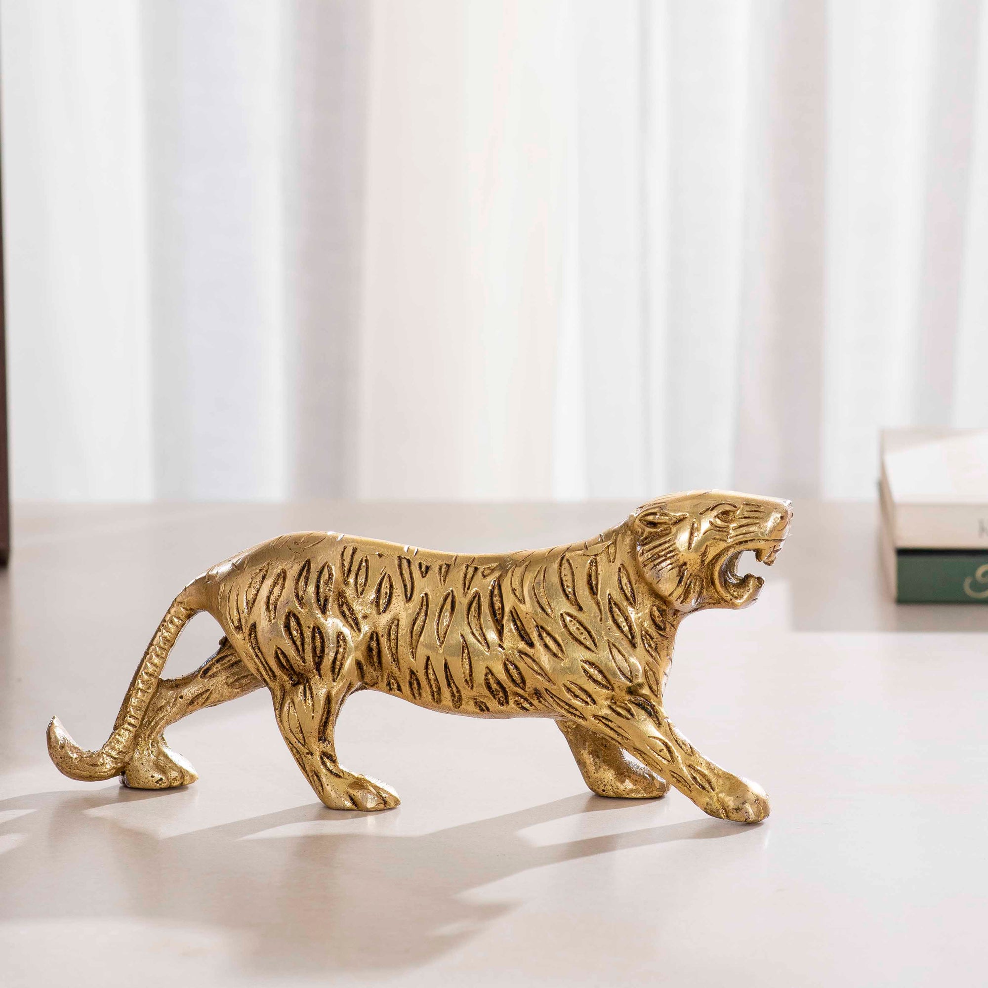 Brass Decorative Tiger - 7 Inch