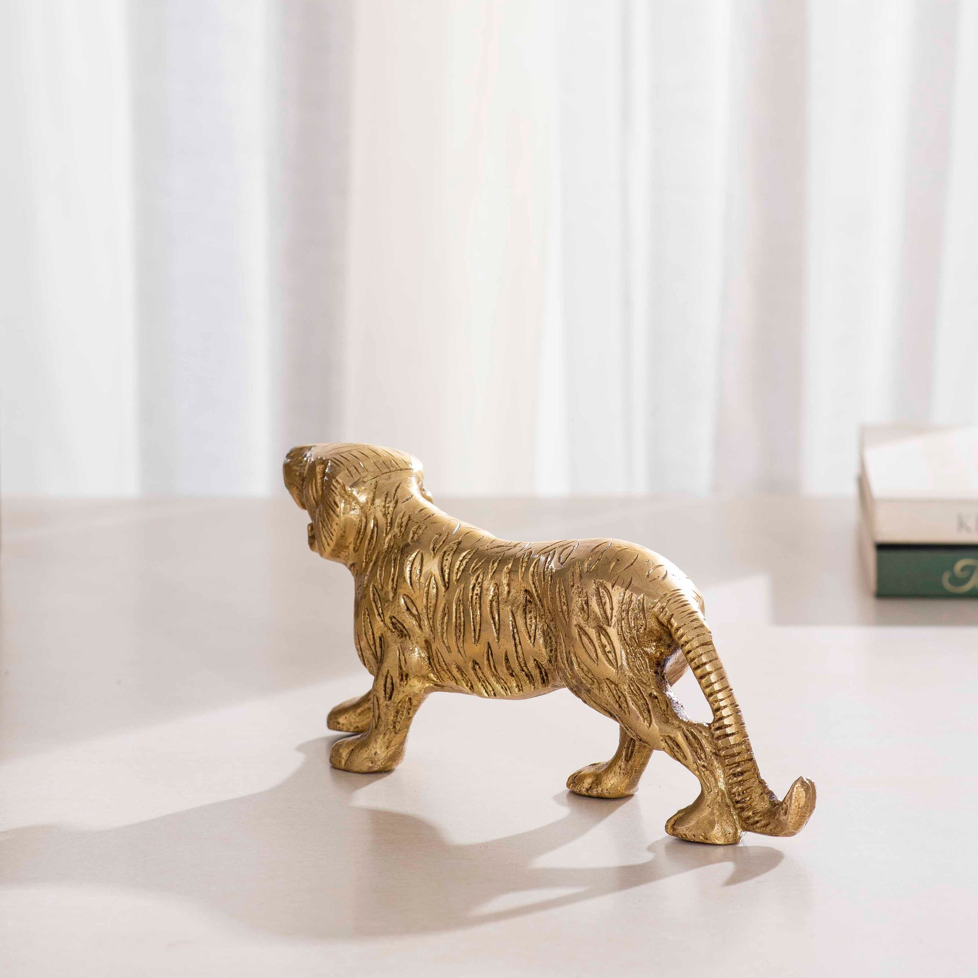 Brass Decorative Tiger - 7 Inch