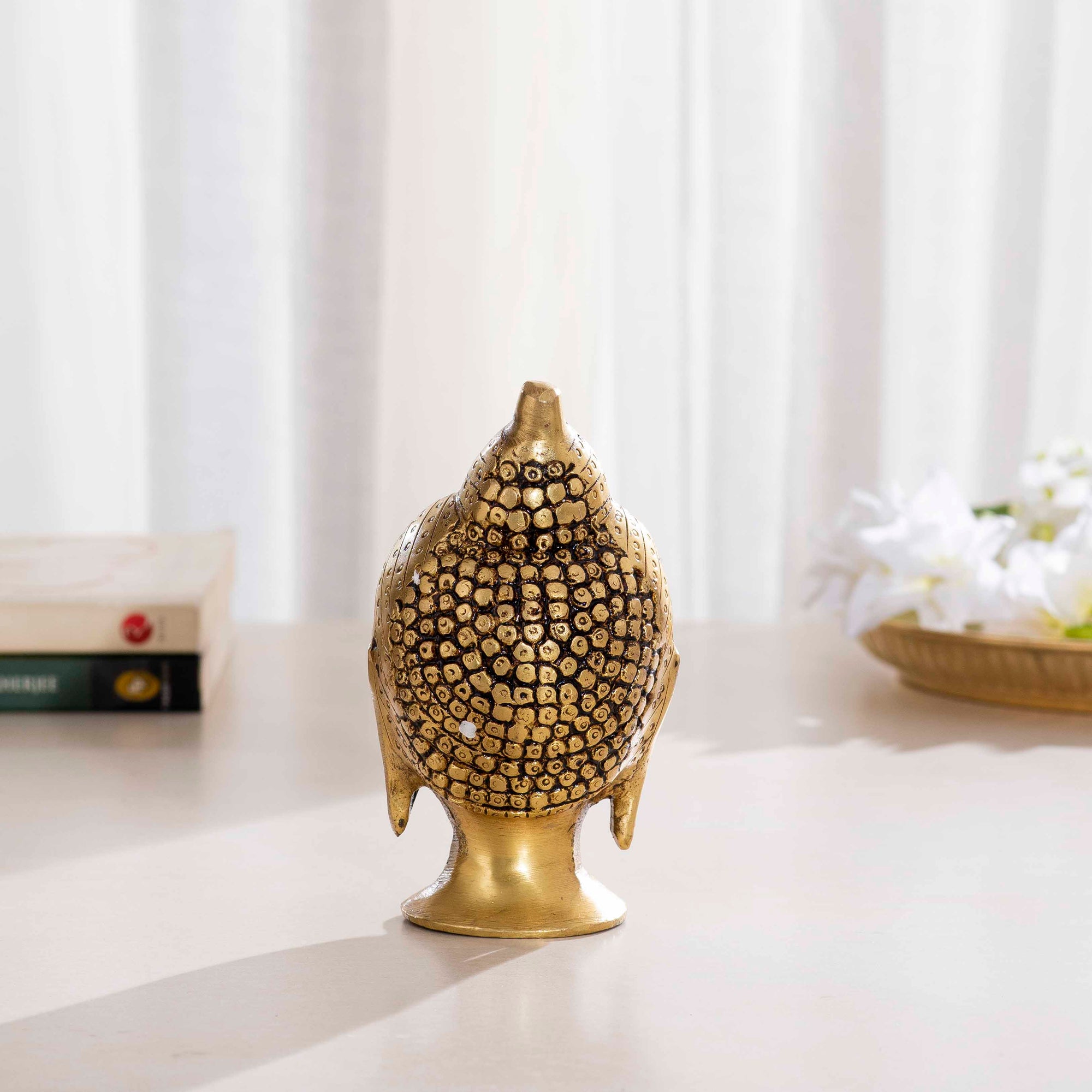 Brass Decorative Buddha Head - 5 Inch