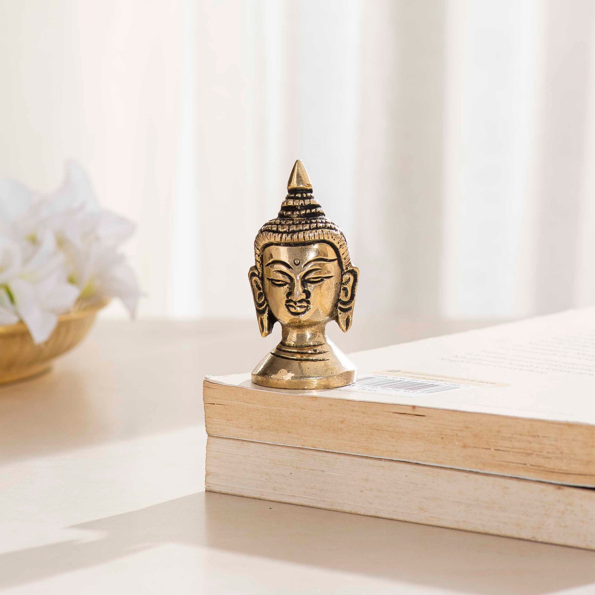 Brass Decorative Buddha Head - 2 Inch