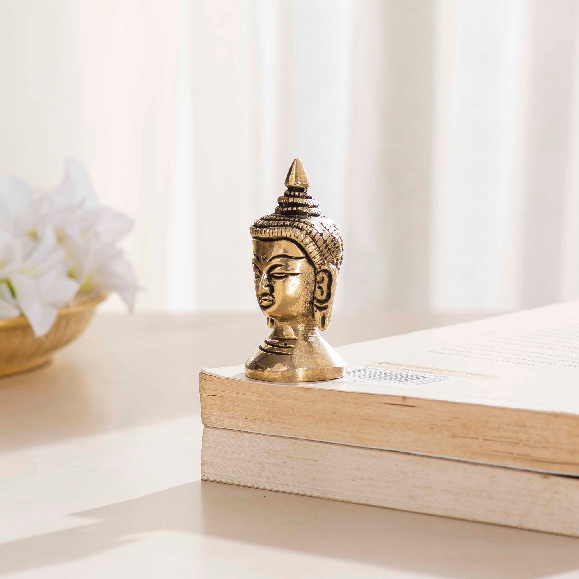 Brass Decorative Buddha Head - 2 Inch