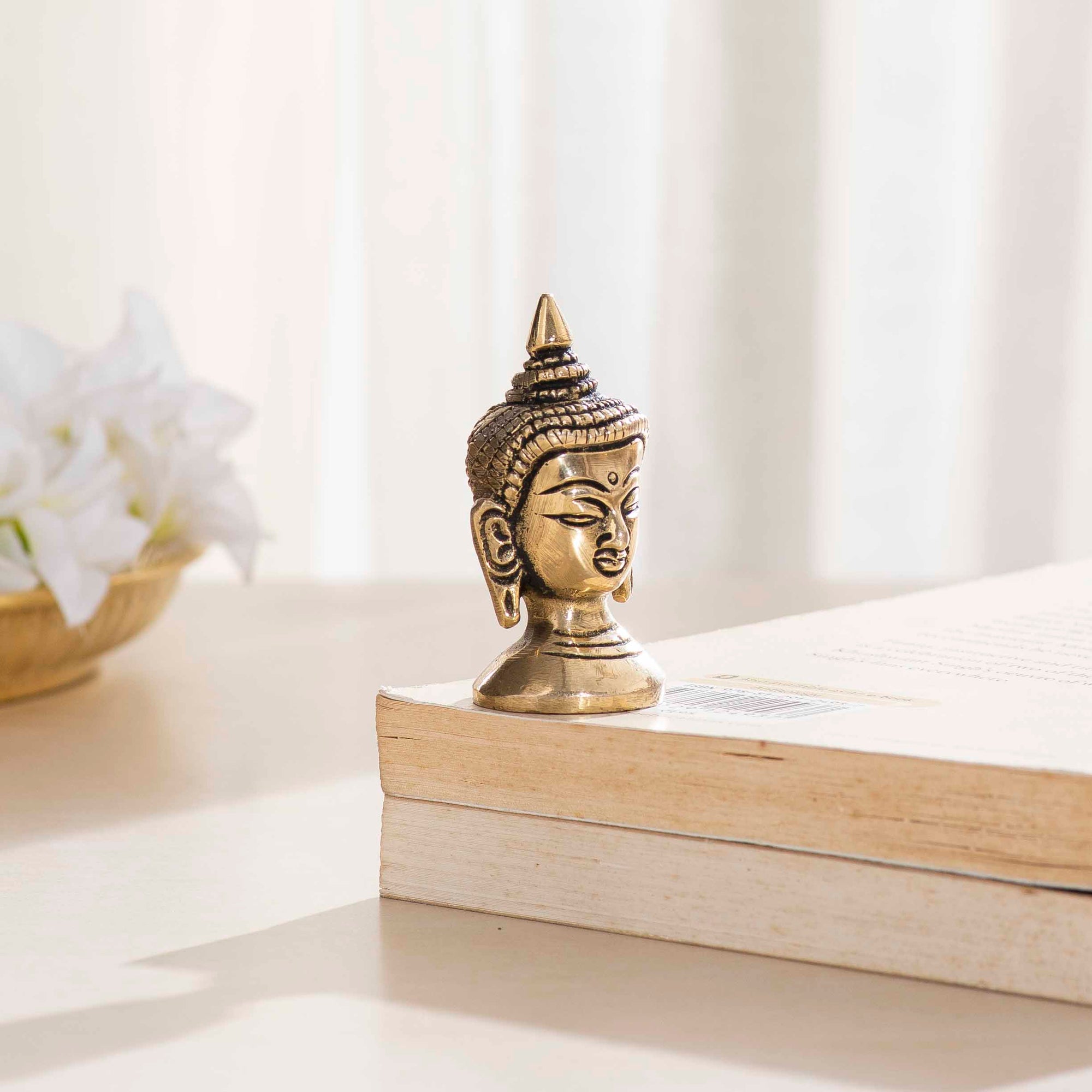 Brass Decorative Buddha Head - 2 Inch