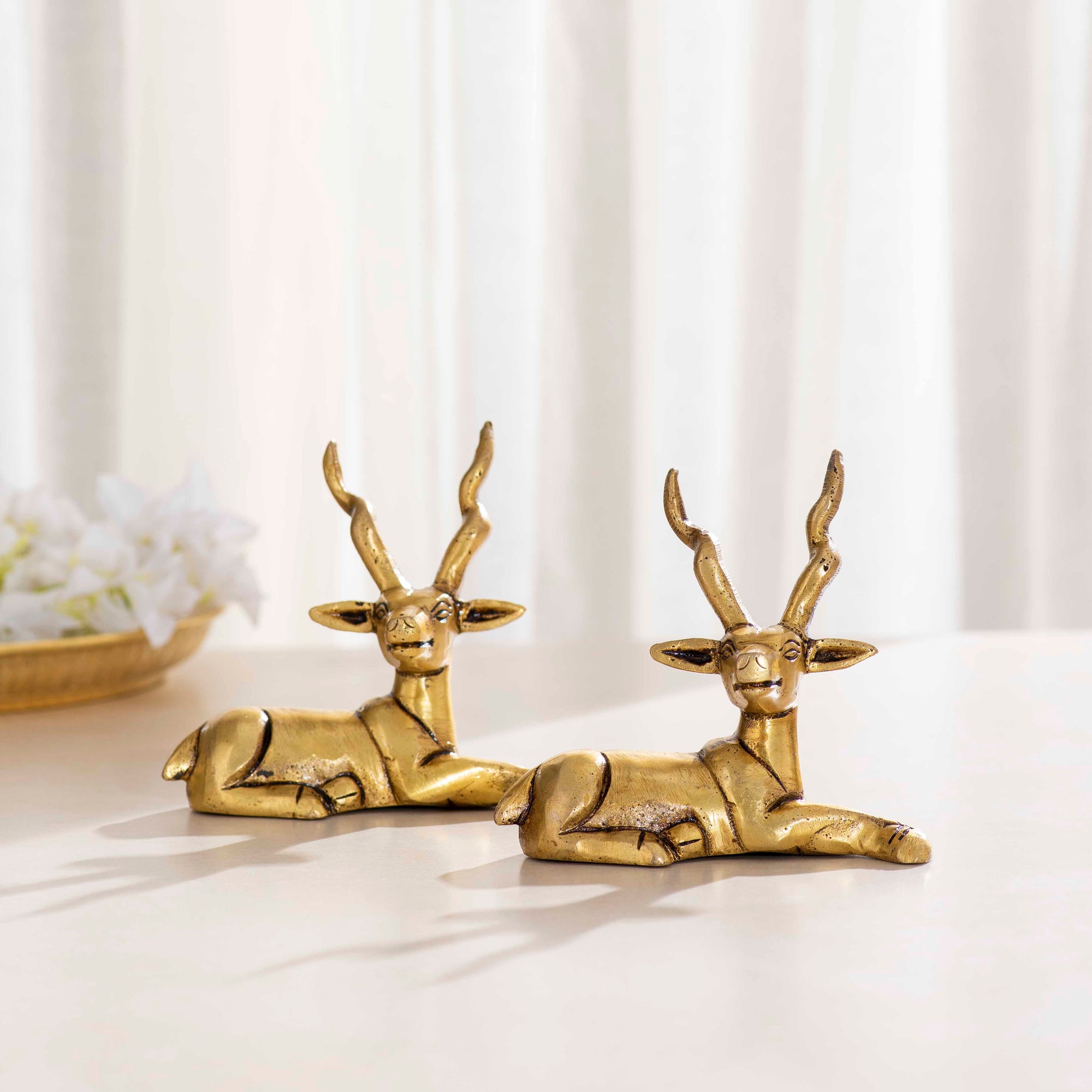 Brass Decorative Deer Pair - 4 Inch