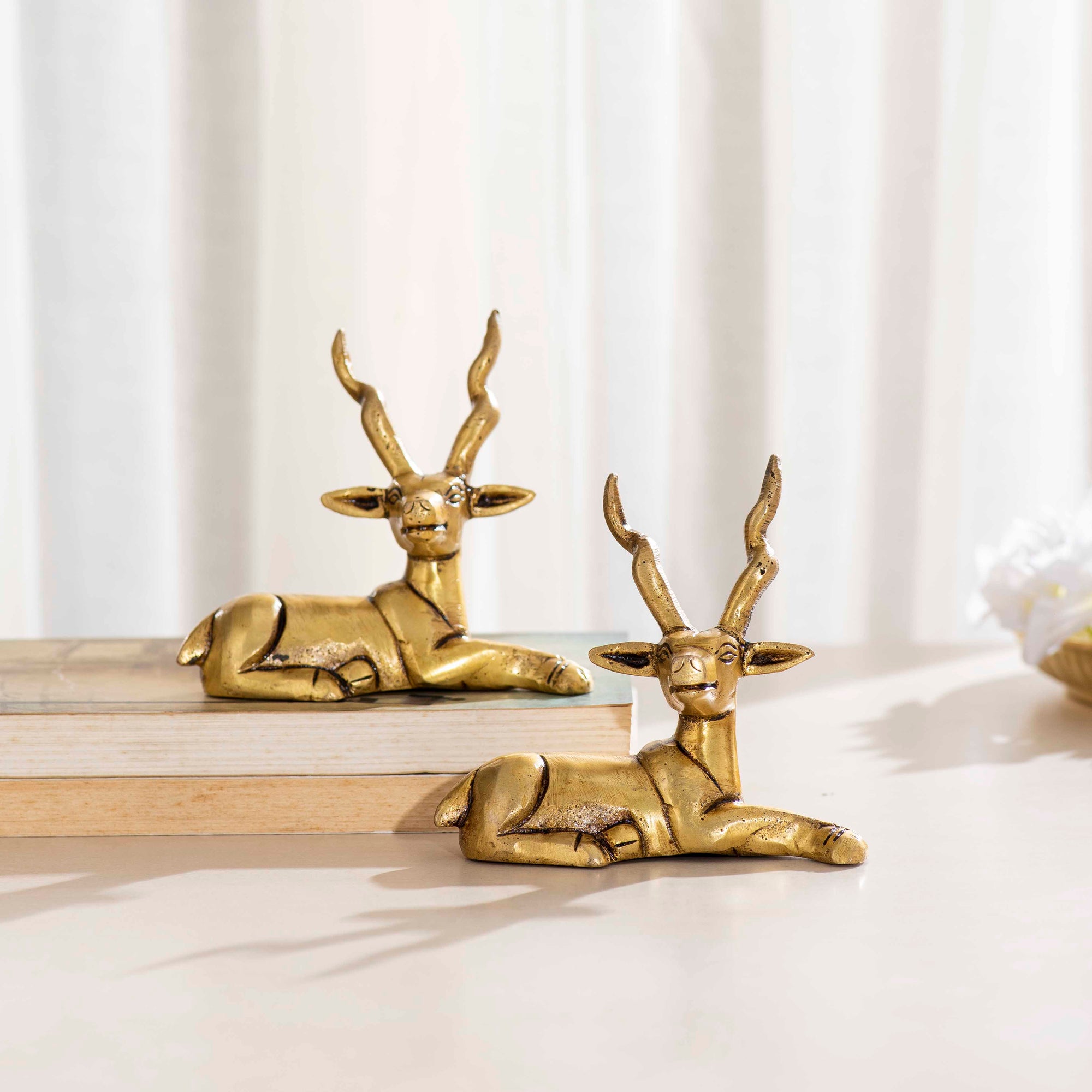 Brass Decorative Deer Pair - 4 Inch