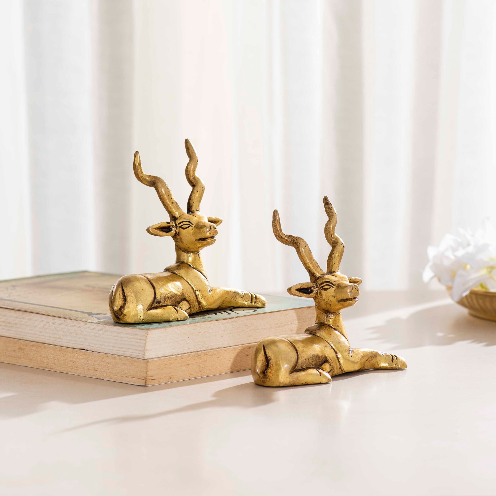 Brass Decorative Deer Pair - 4 Inch