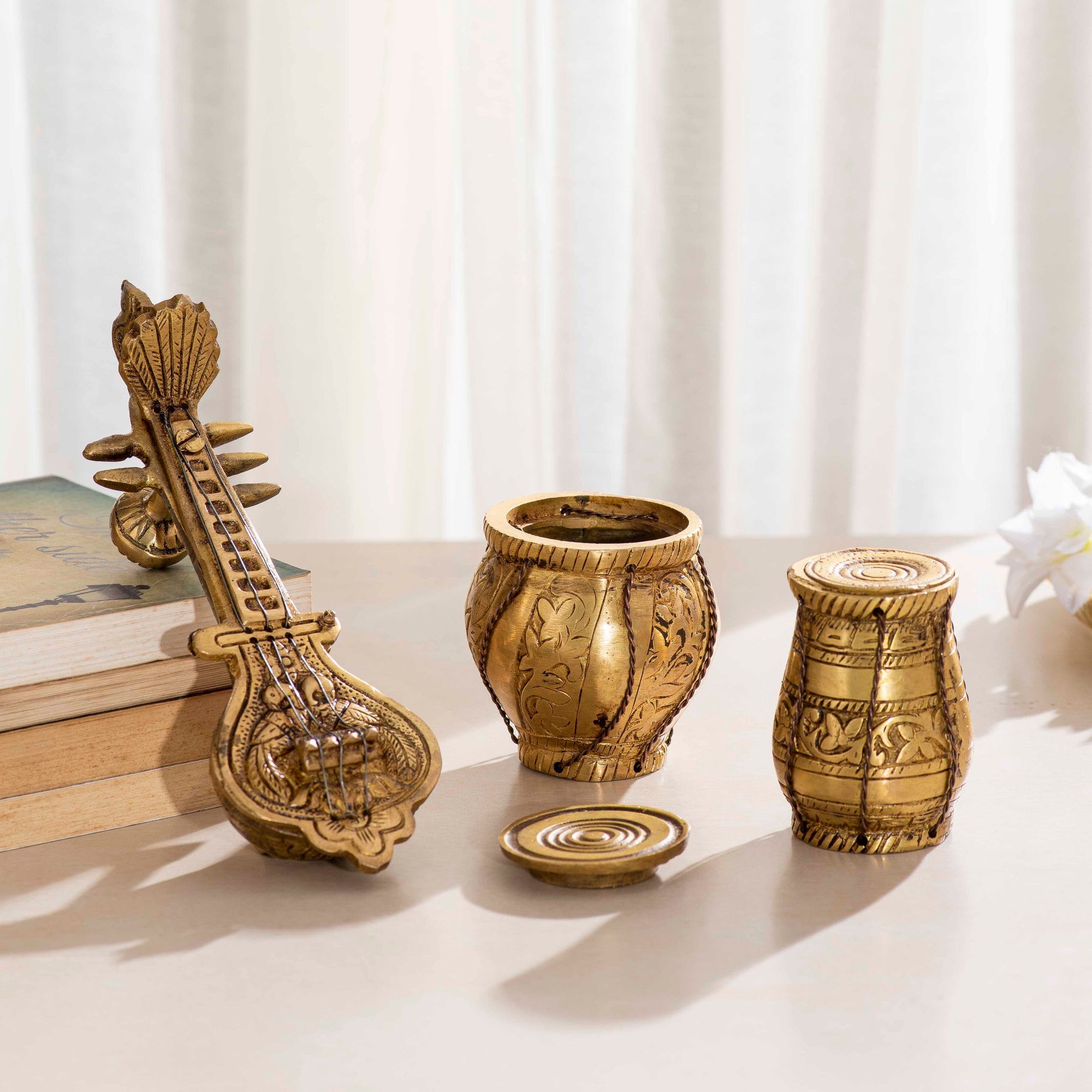 Brass Decorative Musical Instrument set of 3