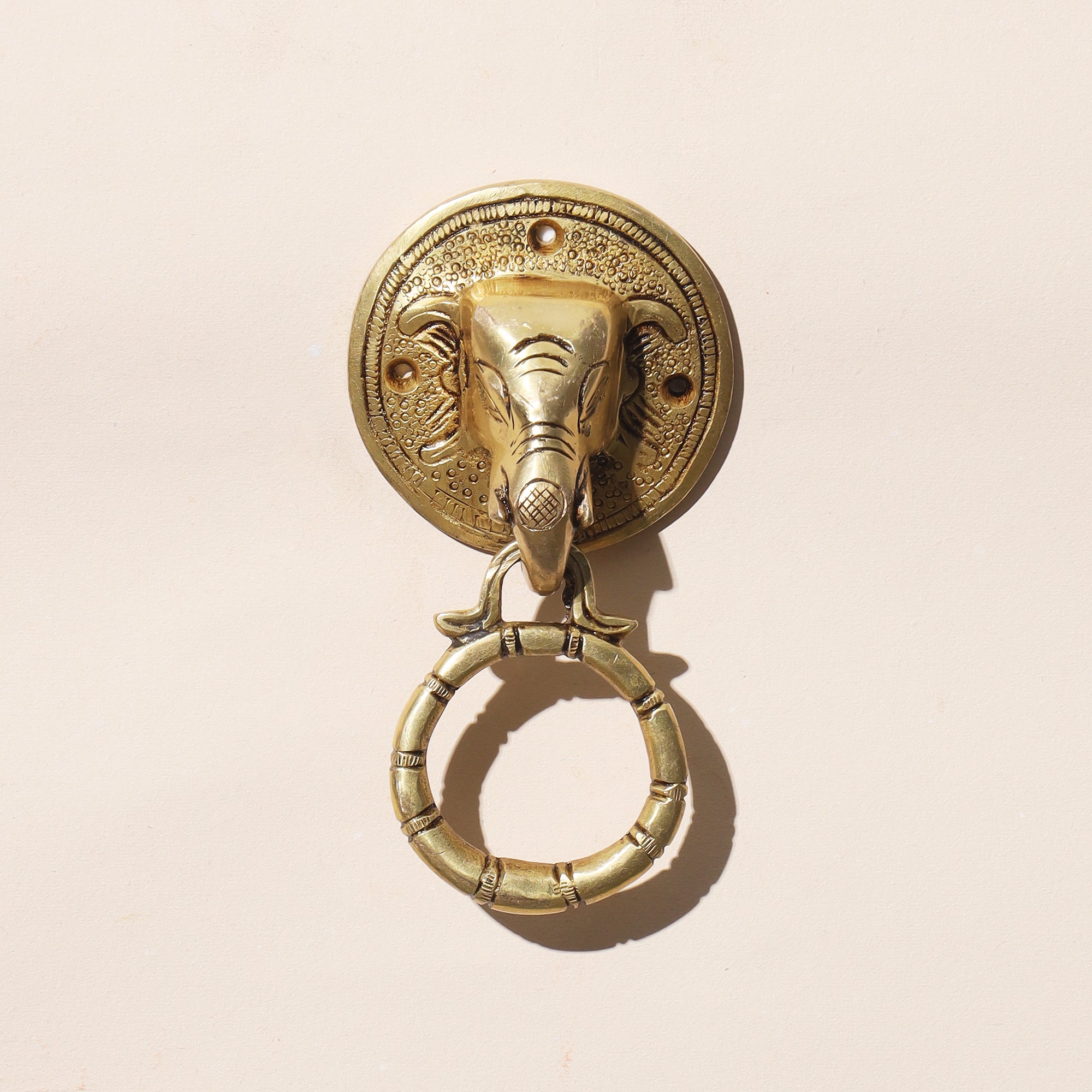 Brass Elephant Door Knocker - 5.5