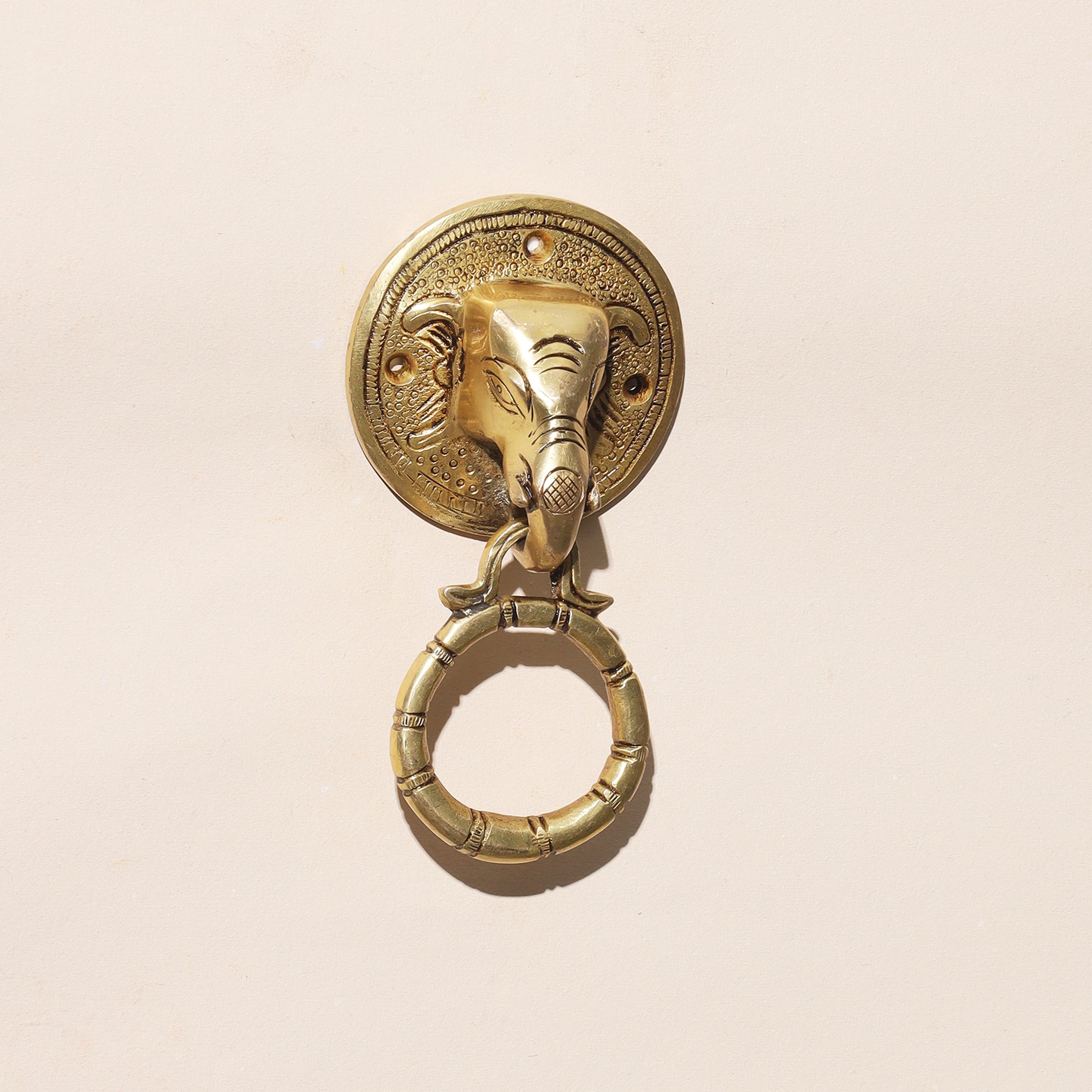 Brass Elephant Door Knocker - 5.5