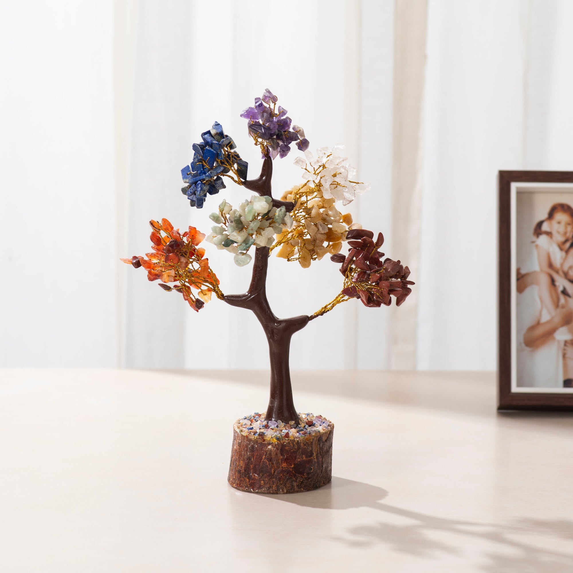 7 Chakra Crystal Healing Stone Tree