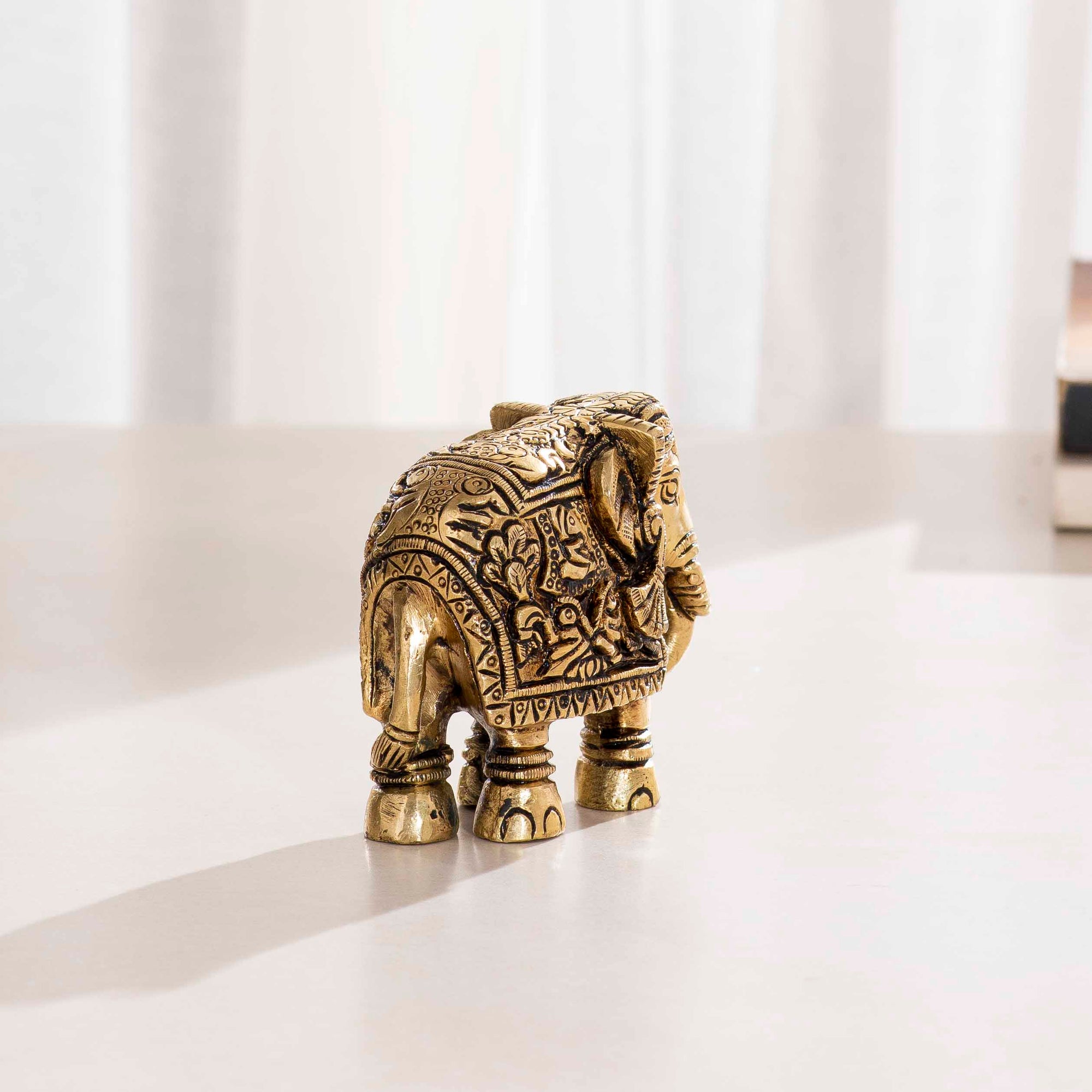 Brass Antique Elephant - 2.5 Inch