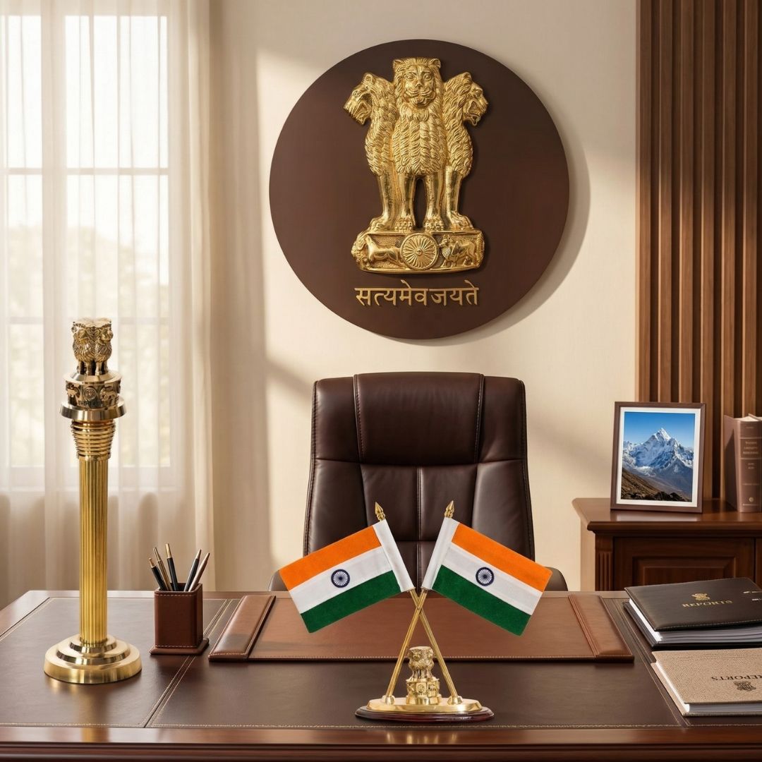 Ashok Da R Brass Ashoka Stambh Wall Frame – Patriotic Gift & Office Décor ...