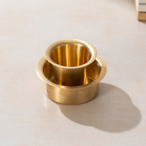 Brass Dabara Set - Plain Brushed Matte Finish - For South Indian Filter Coffee