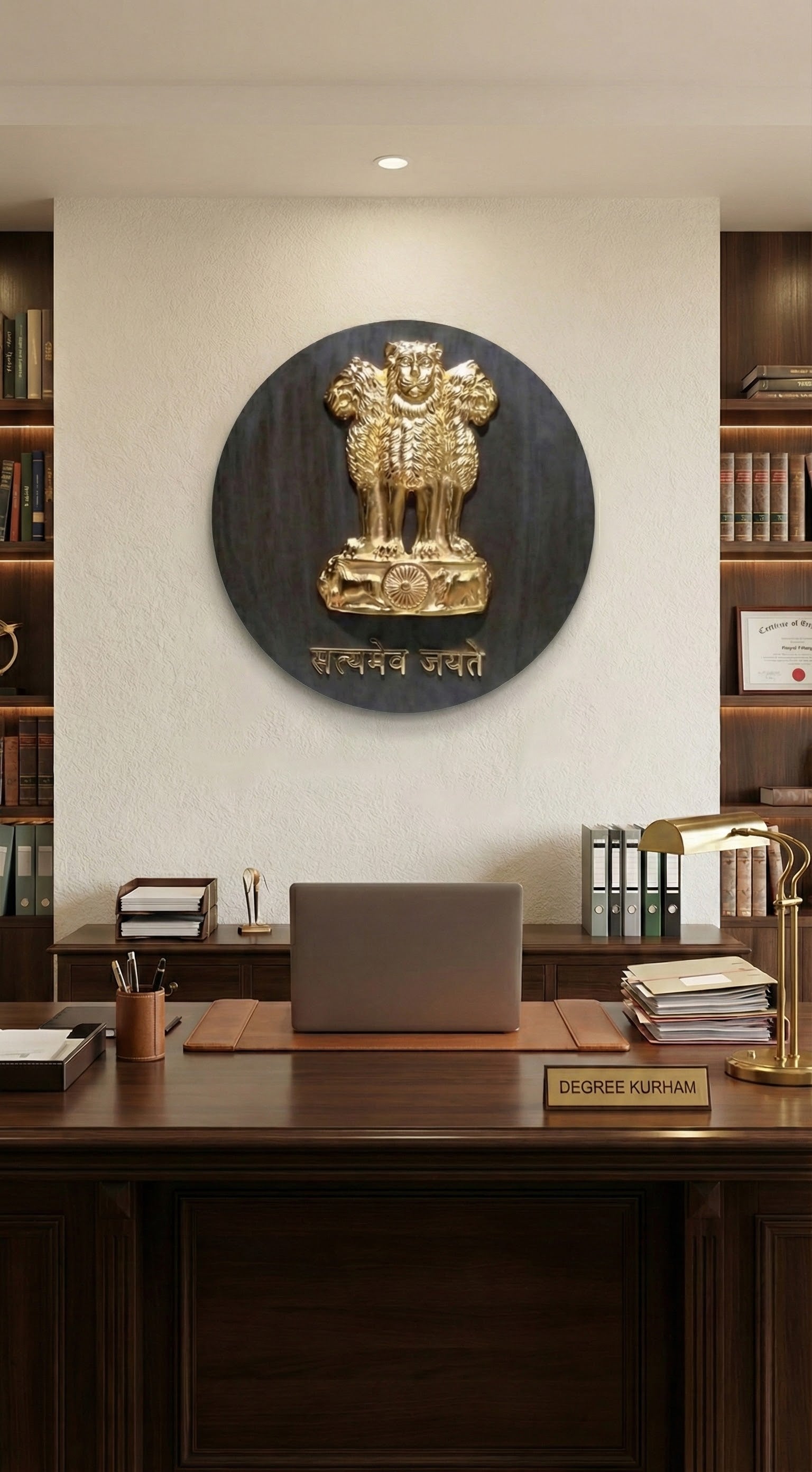 Ashoka Pillar Wall Frame – 16 inch