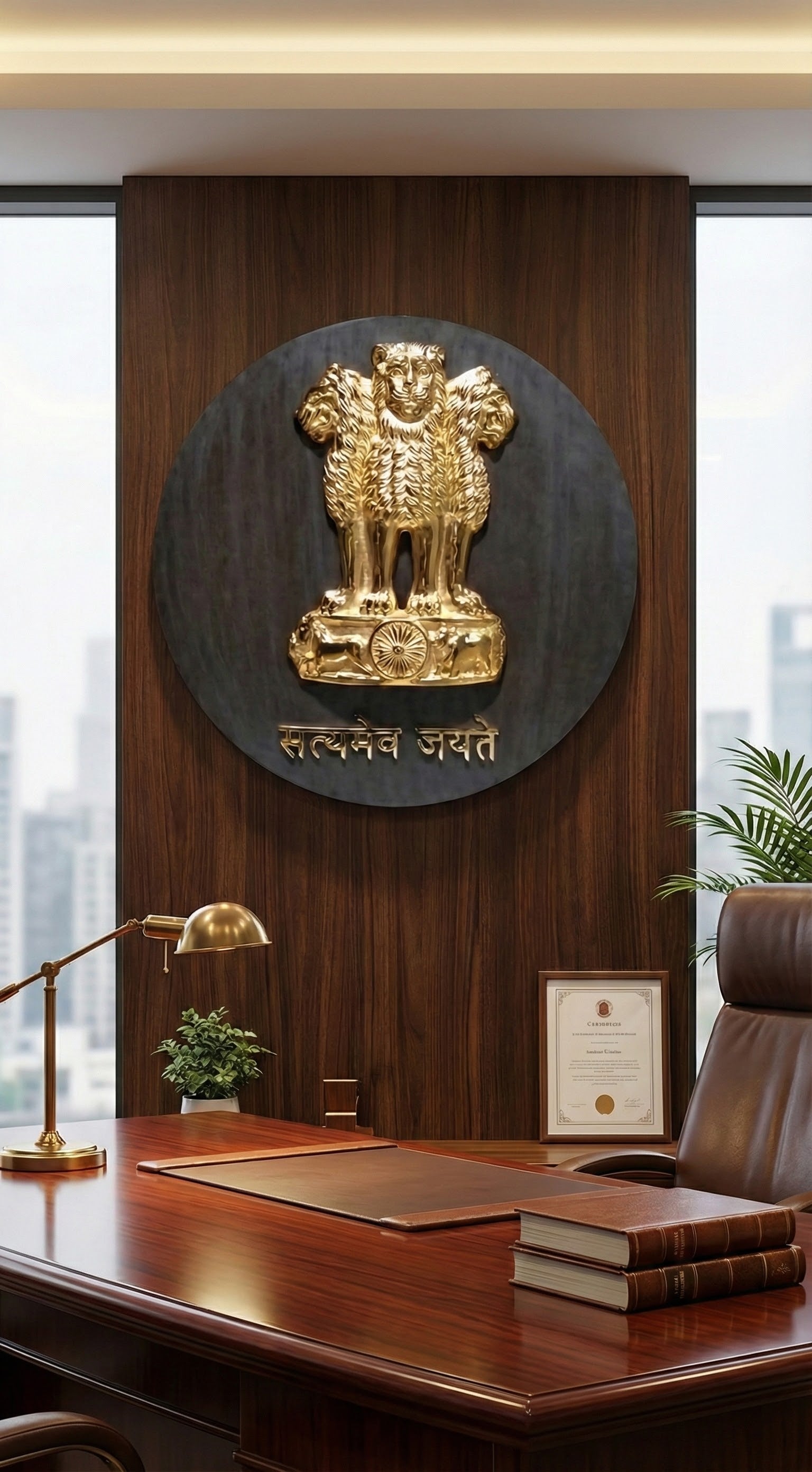 Ashoka Pillar Wall Frame – 16 inch