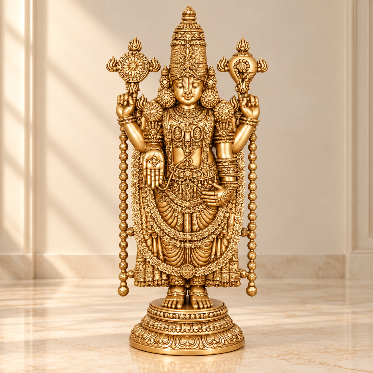 Brass Lord Venkateswara Tirupati Balaji Idol - 4 Feet