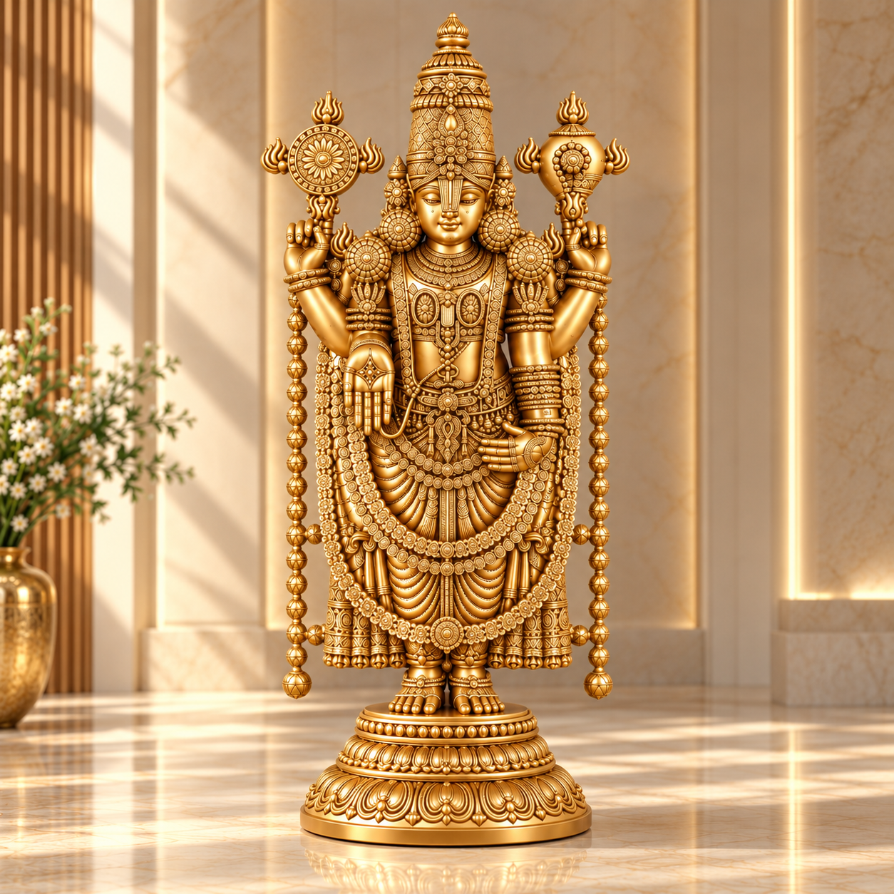 Brass Lord Venkateswara Tirupati Balaji Idol - 4 Feet