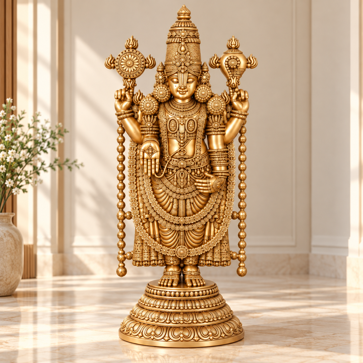 Brass Lord Venkateswara Tirupati Balaji Idol - 4 Feet