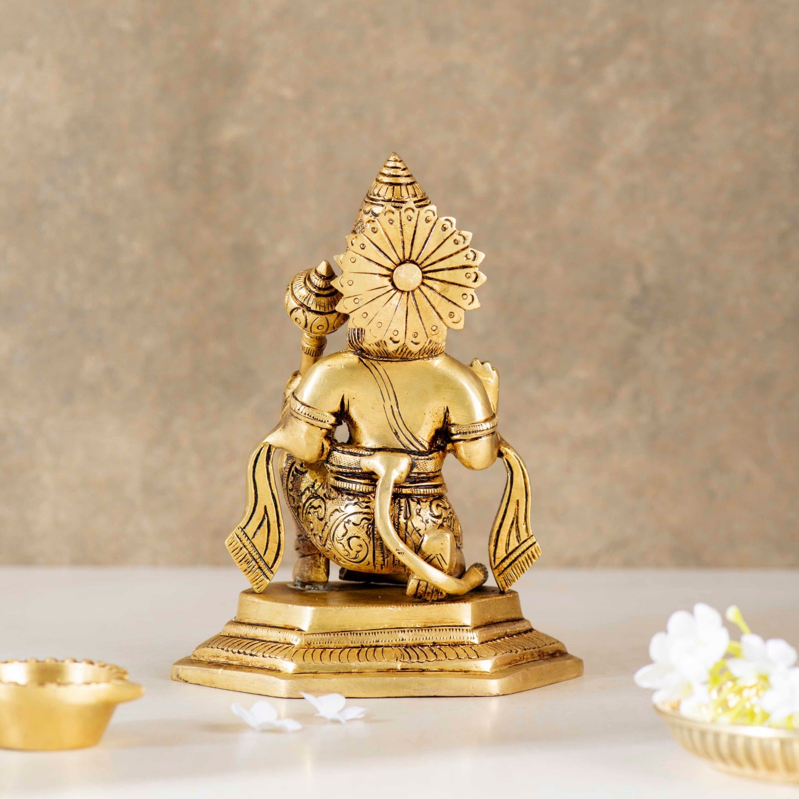 Brass Superfine Sitting Hanuman Statue [ 6 inch ]