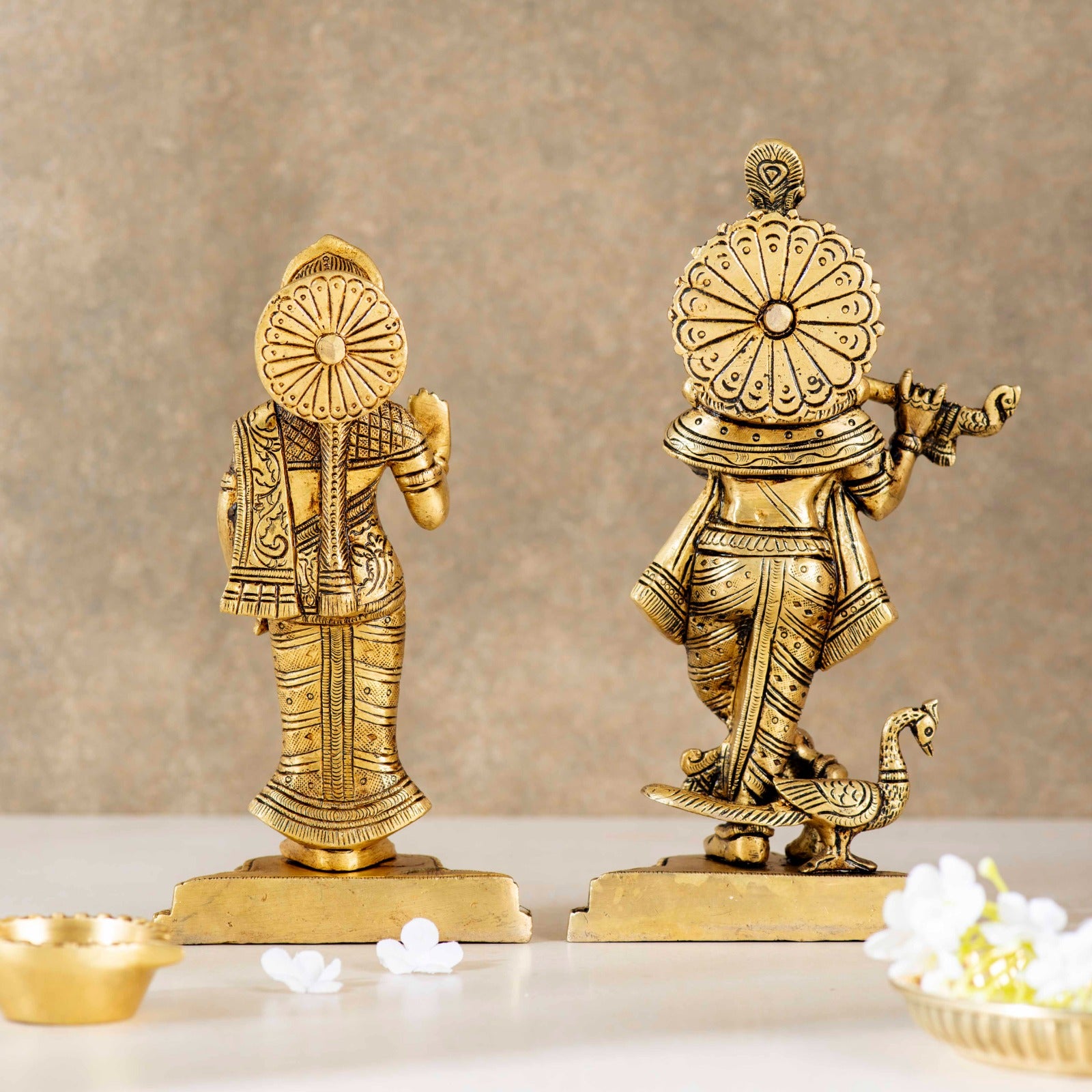 Superfine Brass Devine Pair of Radha Krishna - 8 Inch