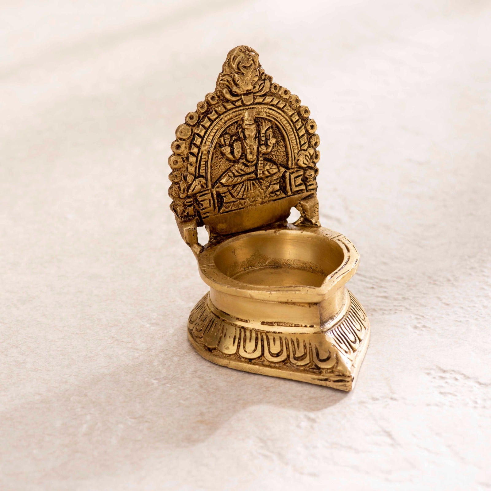 Brass Kamakshi Deepak Pair - 4 Inch