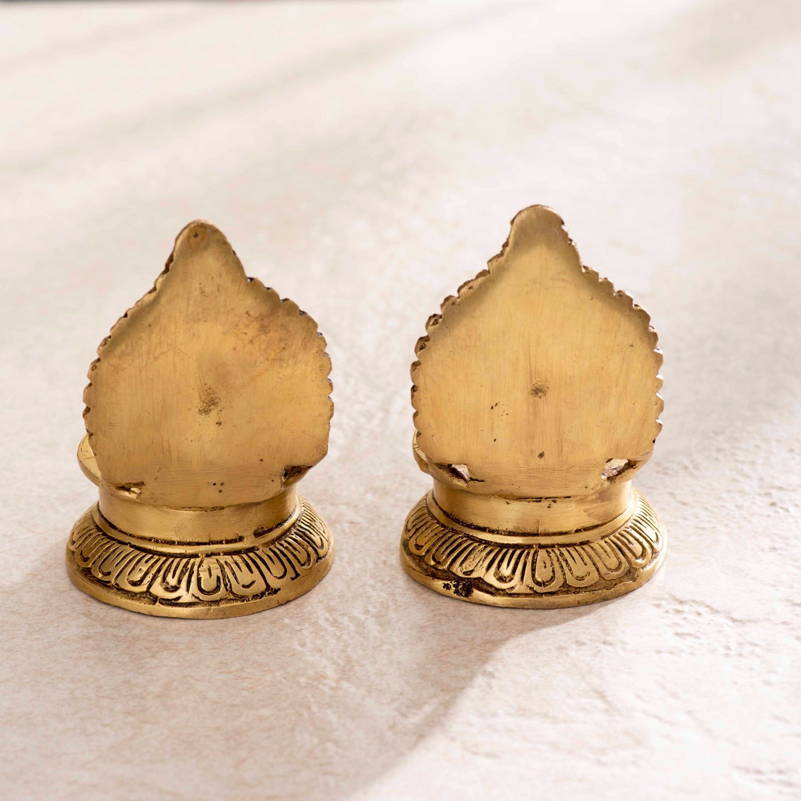 Brass Kamakshi Deepak Pair - 4 Inch