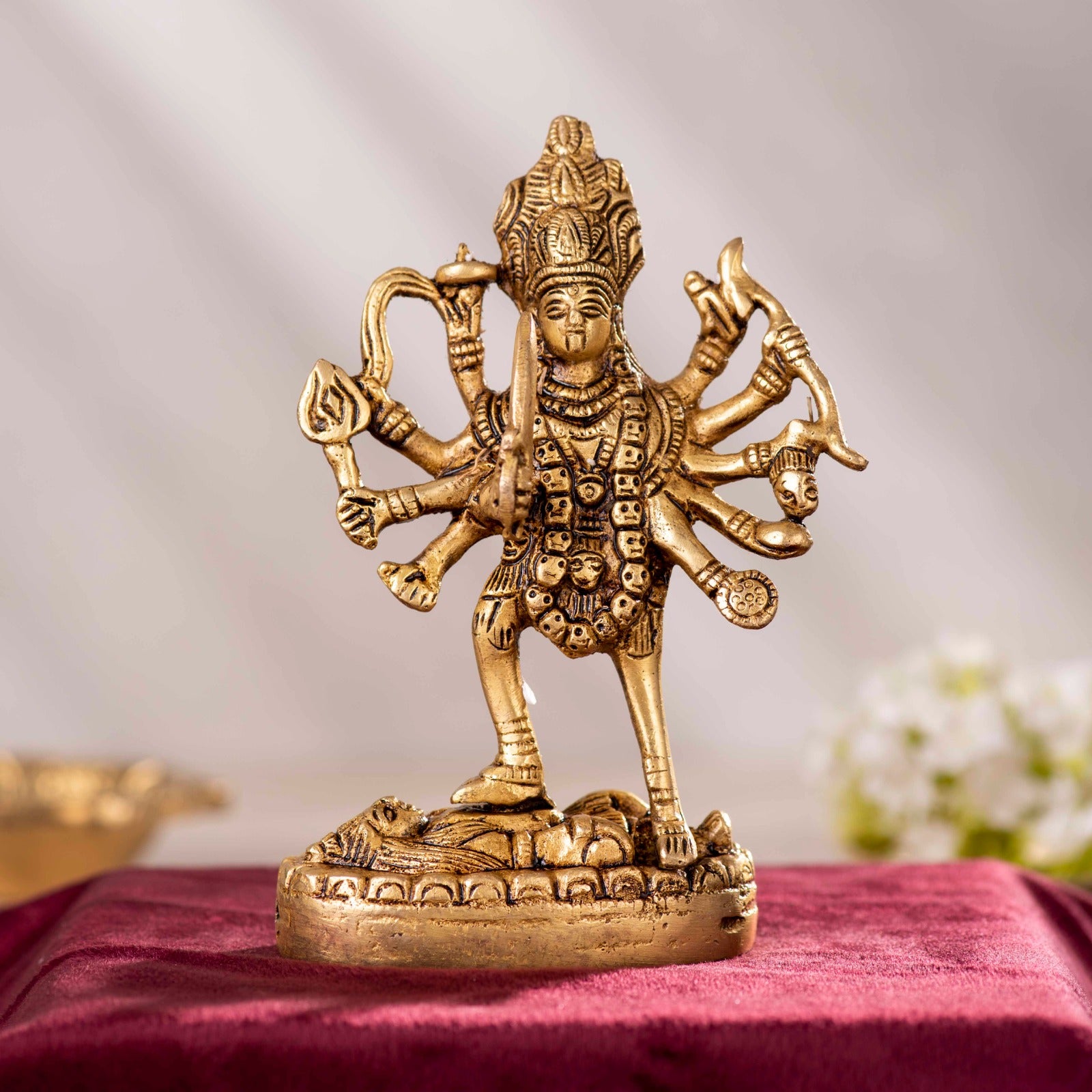 Brass Superfine Maa Kali Idol - 6 Inch