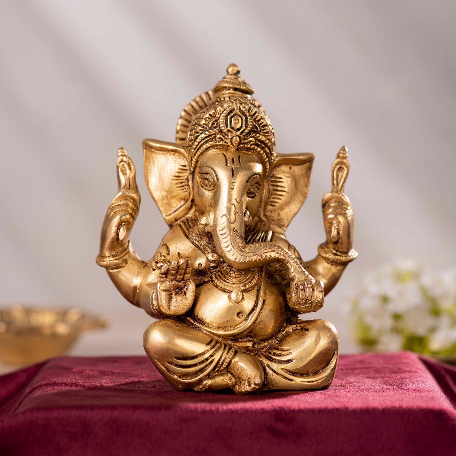 Brass Superfine Ganesha Statue - 6 Inch