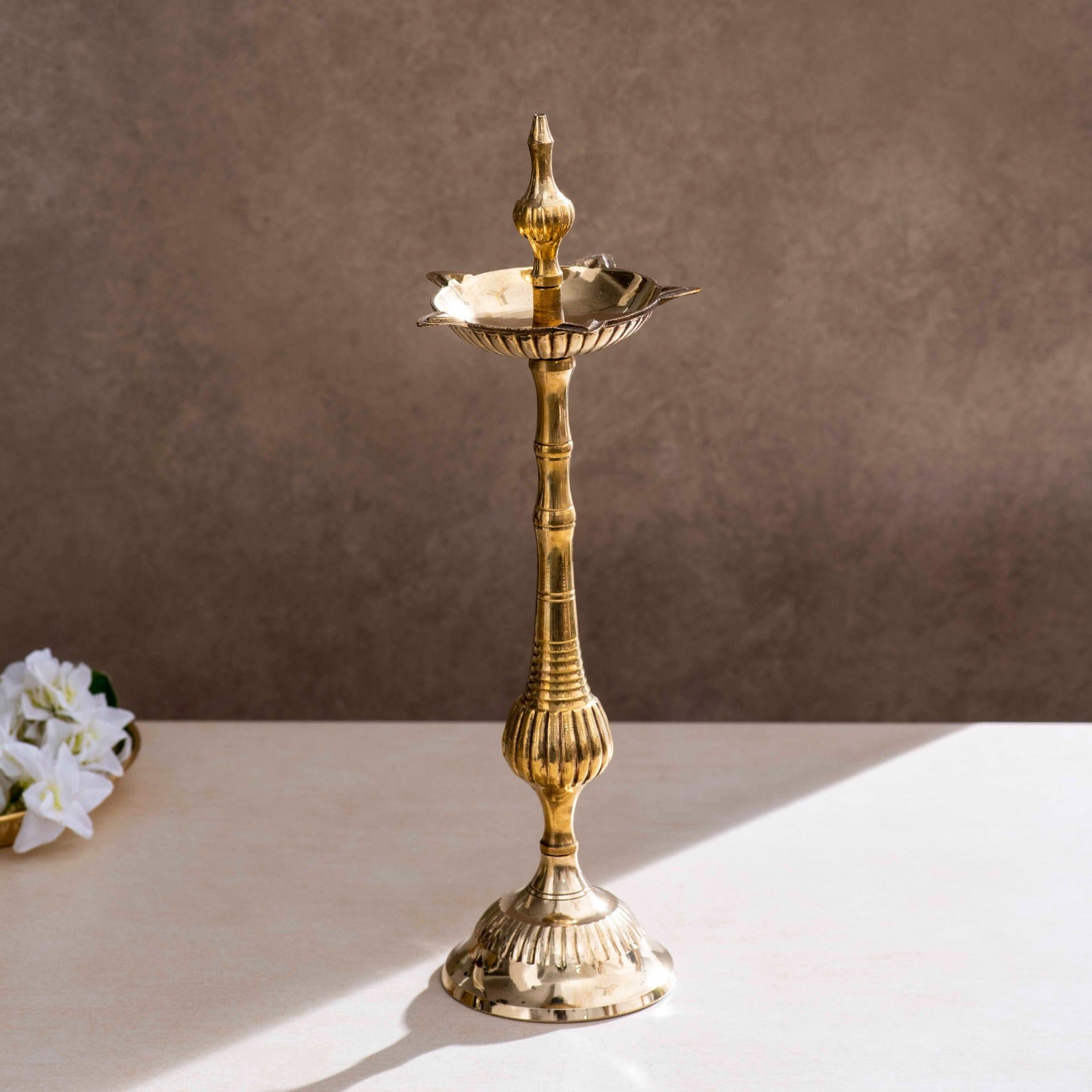 Brass Tier Lamp Five Face Deepam [14 inch]