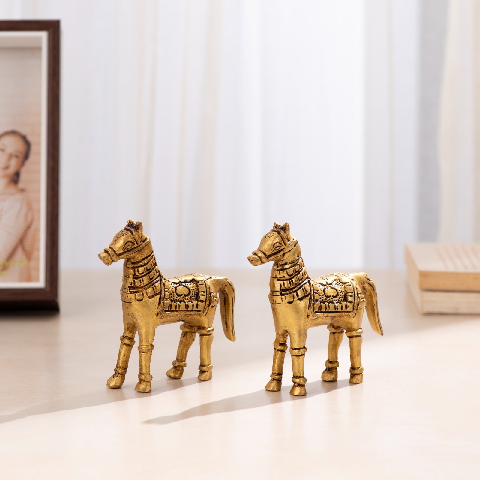 Brass Decorative Horse Pair - 4 inch