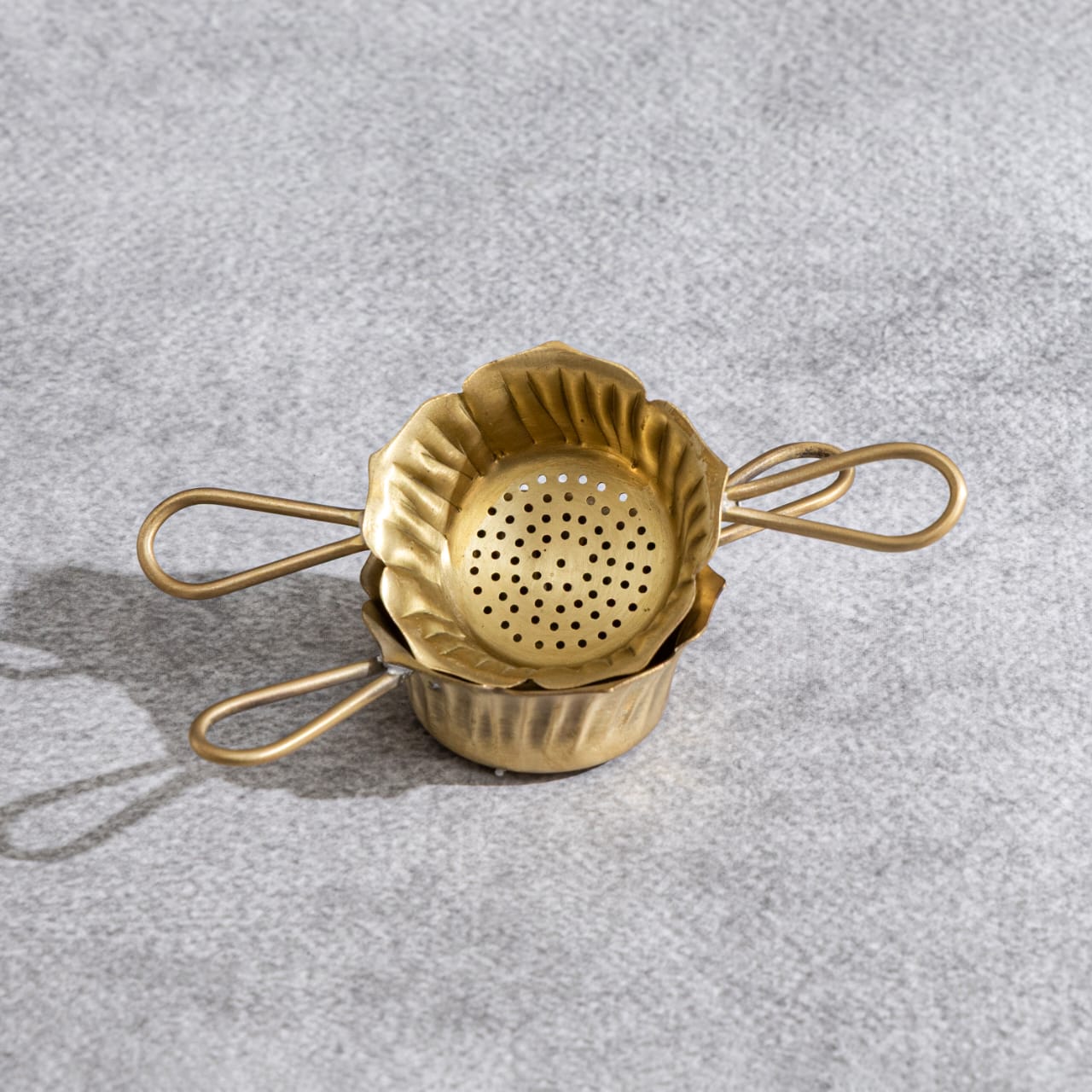 Brass Lotus Tea Strainer