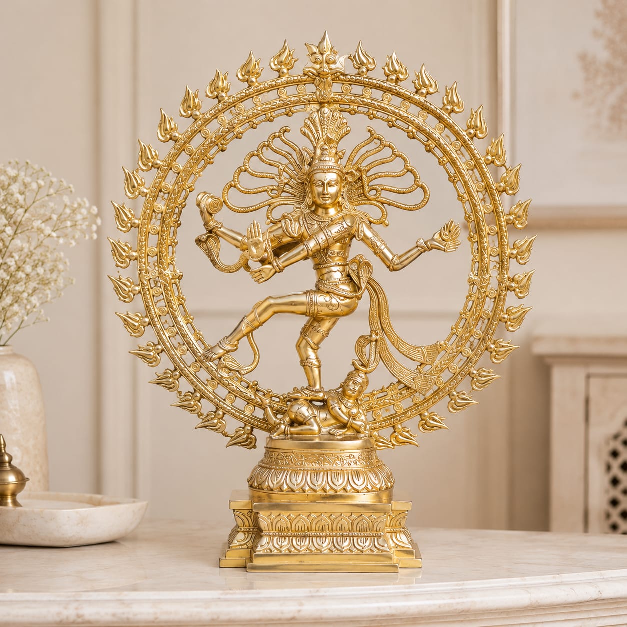 Brass Nataraja Statue – Lord Shiva Cosmic Dance Idol- 19 inch