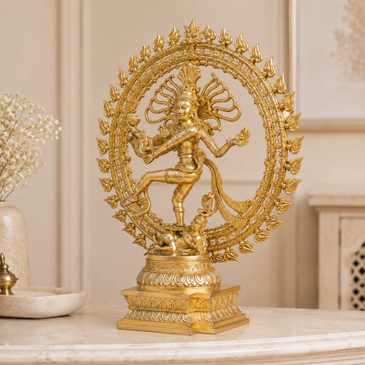 Brass Nataraja Statue – Lord Shiva Cosmic Dance Idol- 19 inch