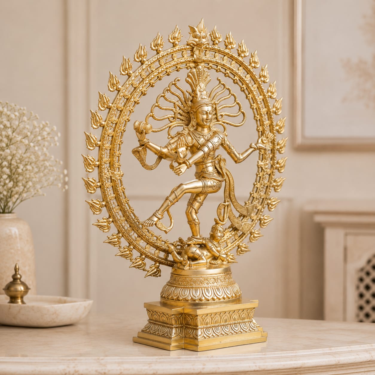 Brass Nataraja Statue – Lord Shiva Cosmic Dance Idol- 19 inch