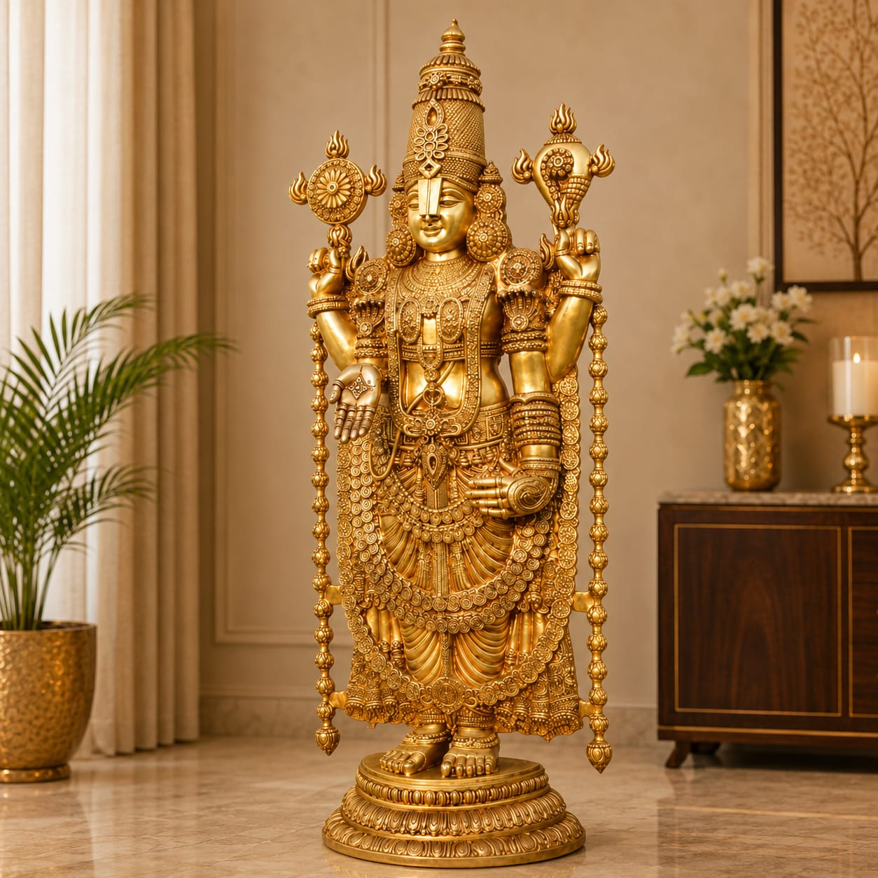 Brass Lord Venkateswara Balaji Idol- 4 feet
