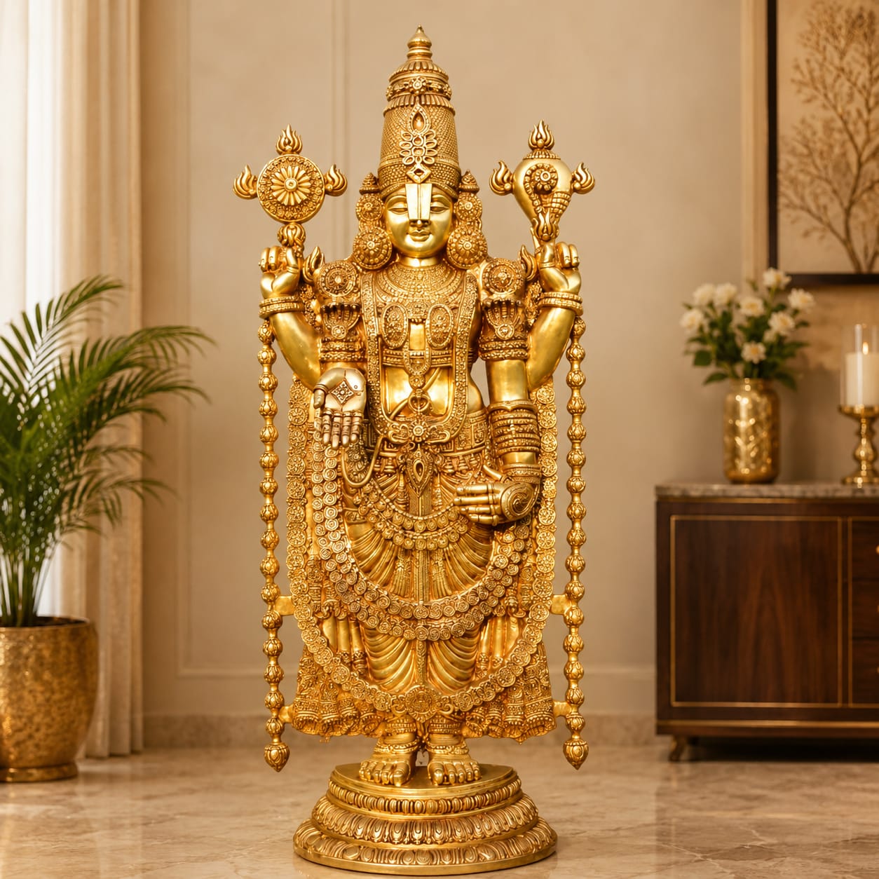 Brass Lord Venkateswara Balaji Idol- 4 feet