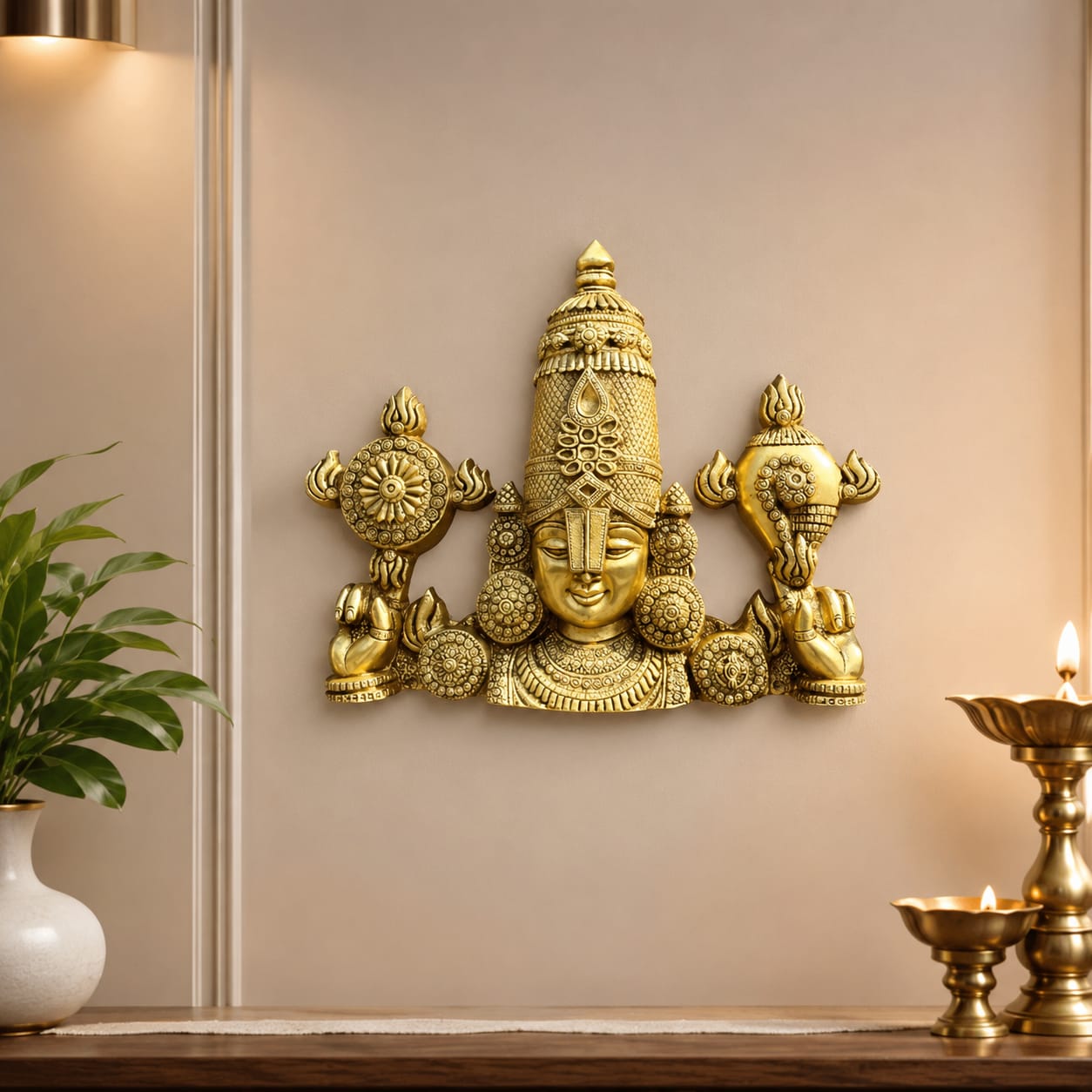 Brass Lord Venkateswara Wall Hanging- 20inch