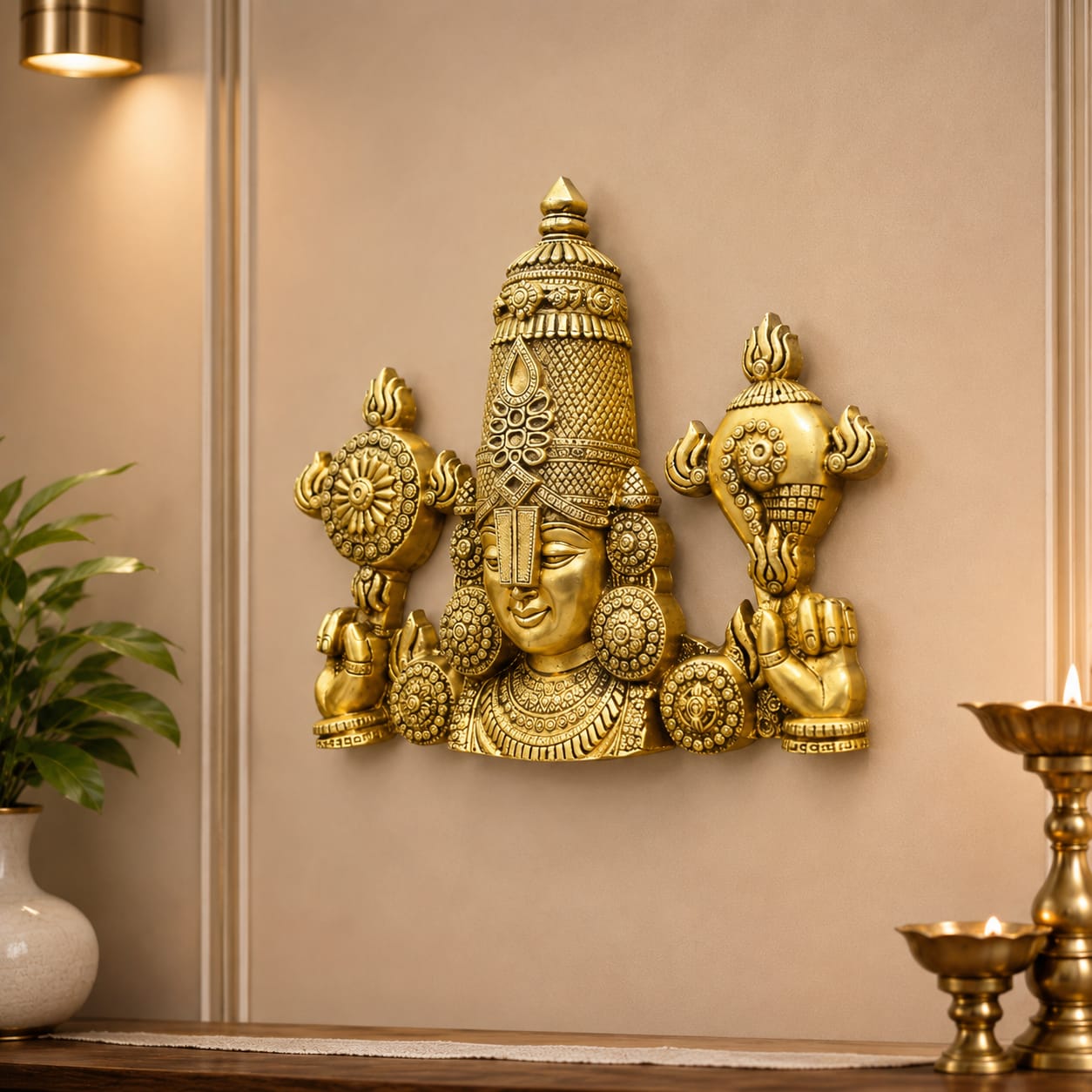 Brass Lord Venkateswara Wall Hanging- 20inch