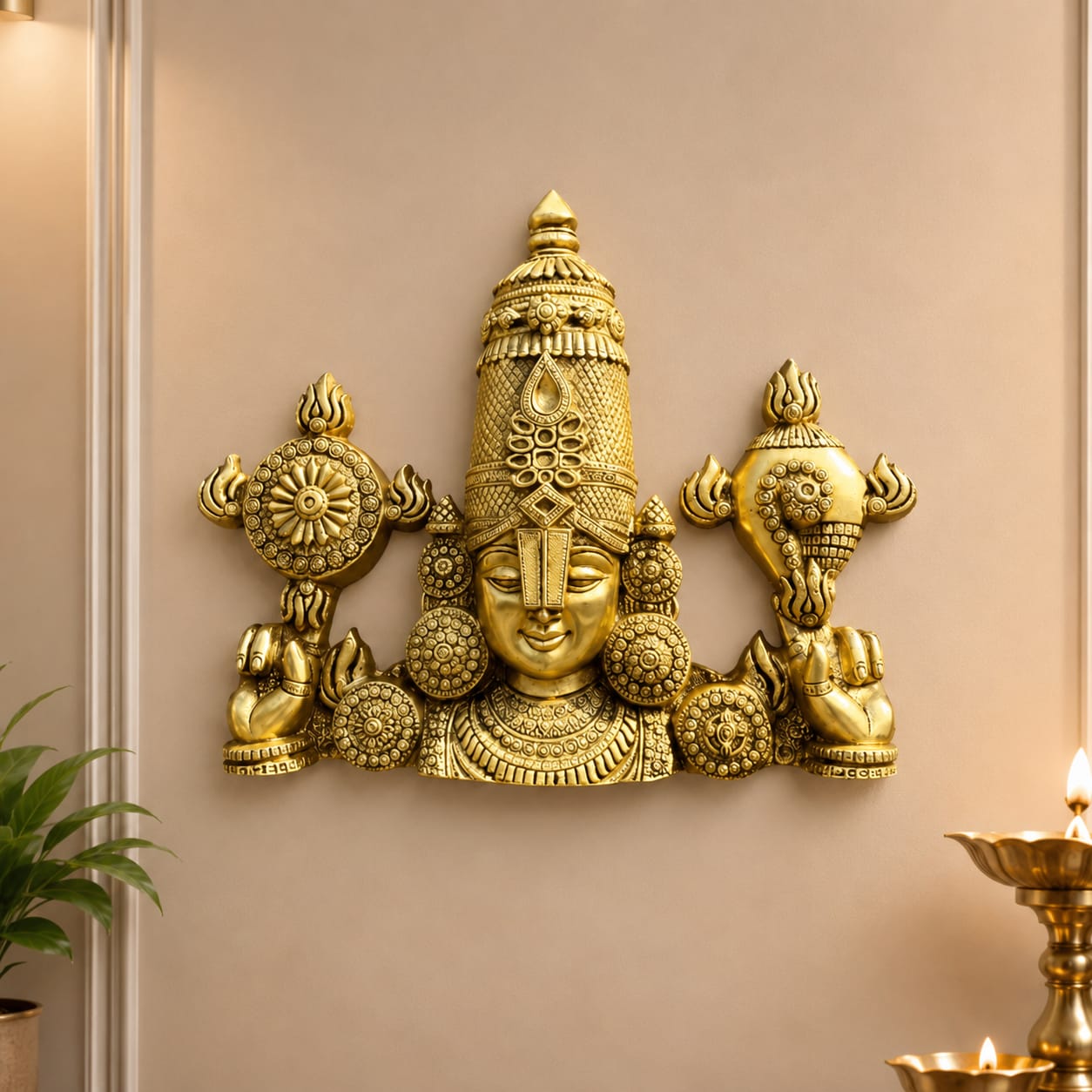 Brass Lord Venkateswara Wall Hanging- 20inch
