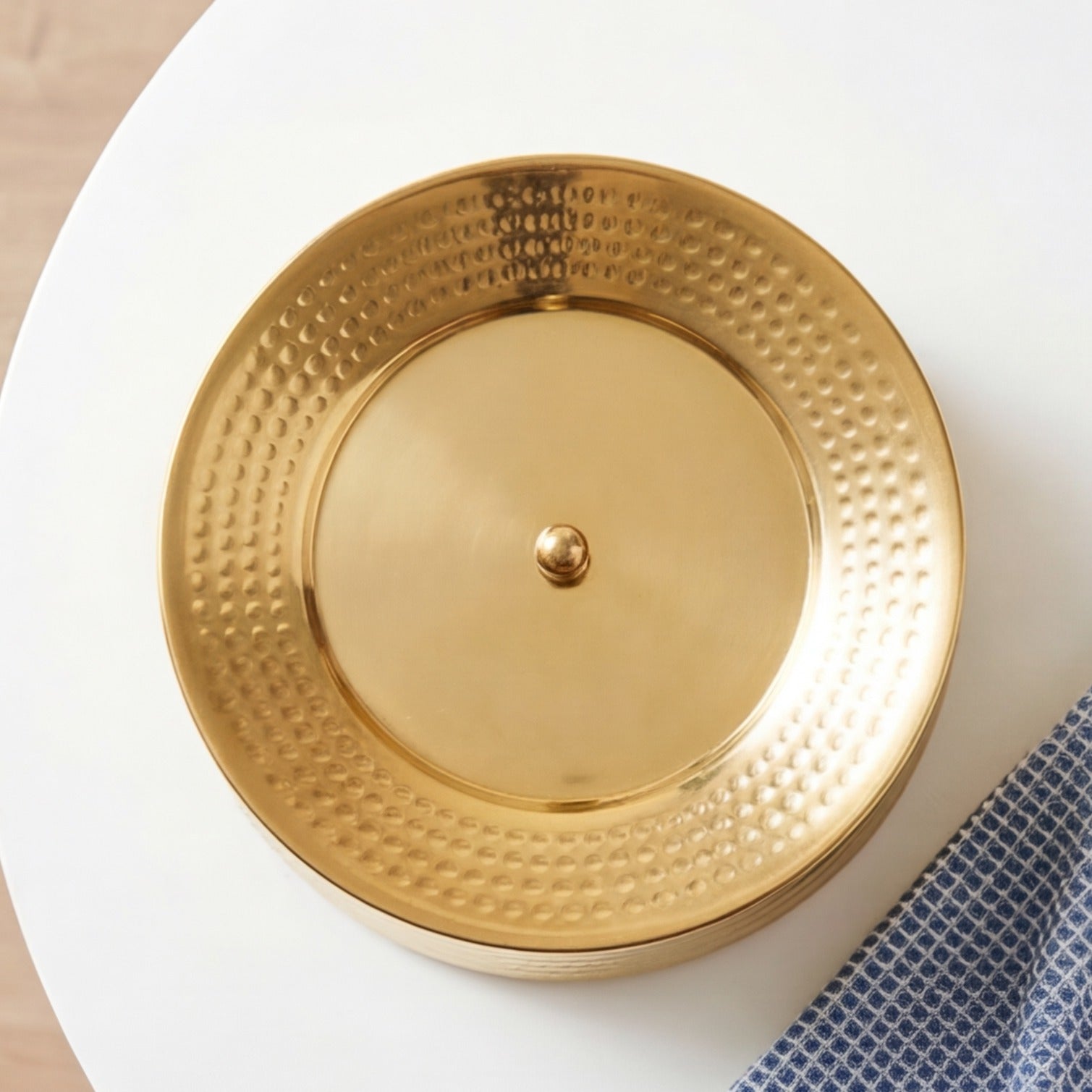 Traditional Brass Lagan Handi with Lid & Tin Coating