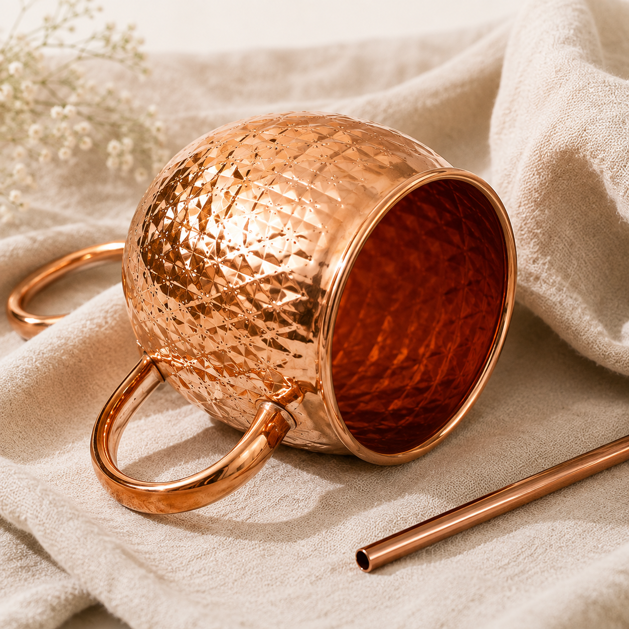 Hammered Copper Moscow Mule Mug Set of 2