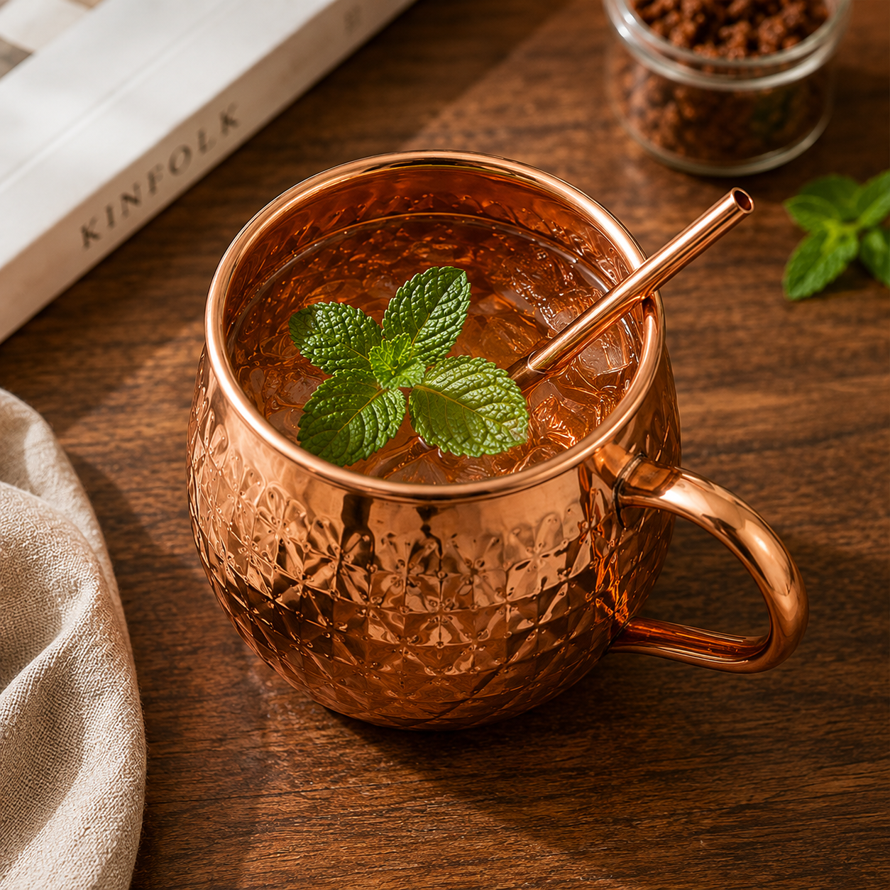 Hammered Copper Moscow Mule Mug Set of 2