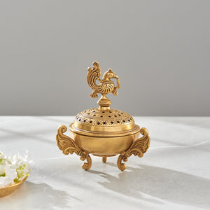 Brass Peacock Dhoop Dhani