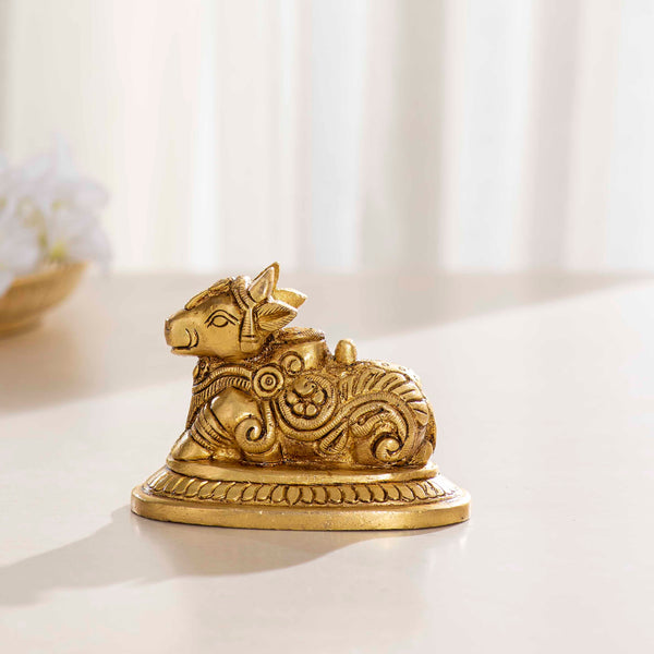 Brass Superfine Mahadev Nandi [4 inch] - Darbar Craft