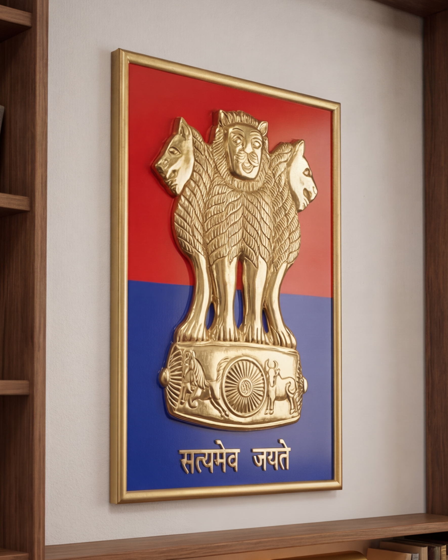 Brass Ashoka Emblem Wall Hanging – 26 inch