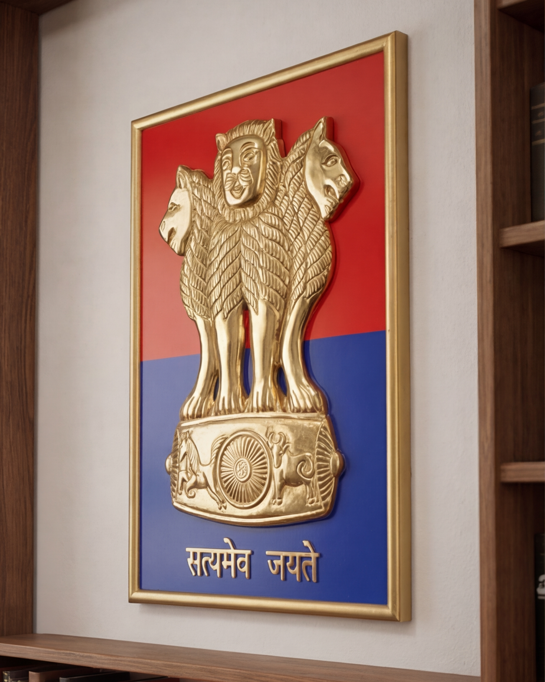 Brass Ashoka Emblem Wall Hanging – 26 inch