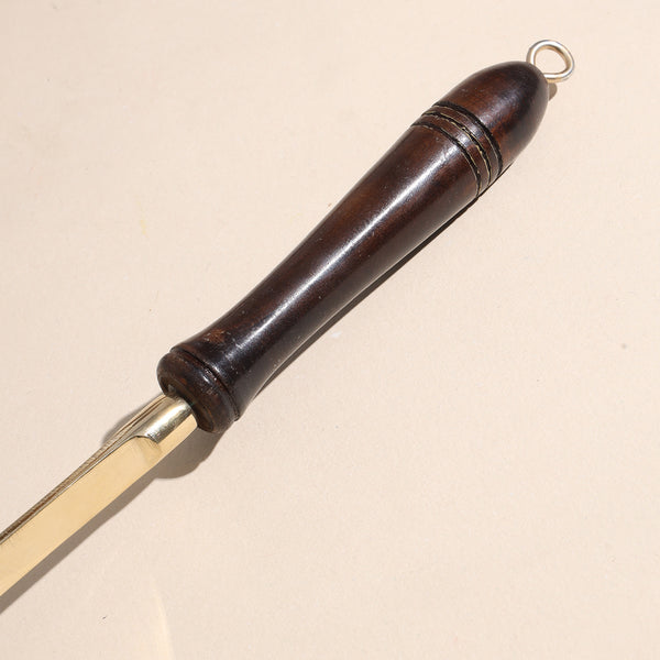 Brass Karchi with Wooden Handle - 13.5 inch - Darbar Craft
