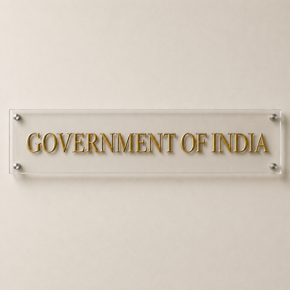 Brass Government of India name plate