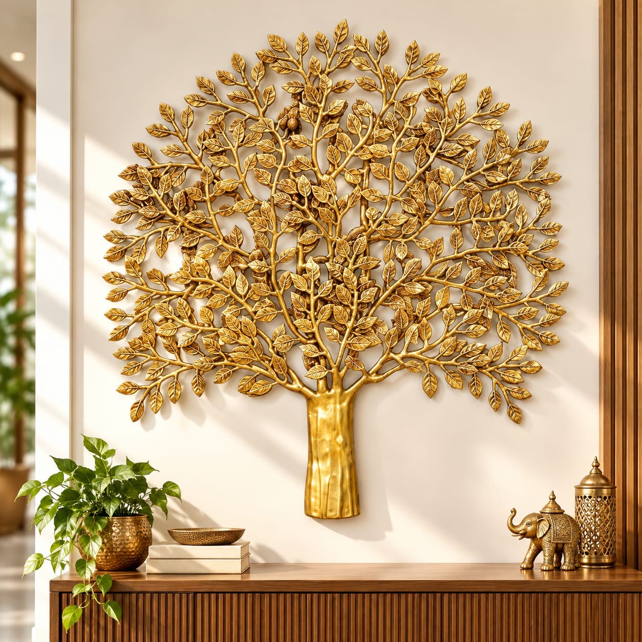 Golden Tree of Life Wall Sculpture- 23 inch