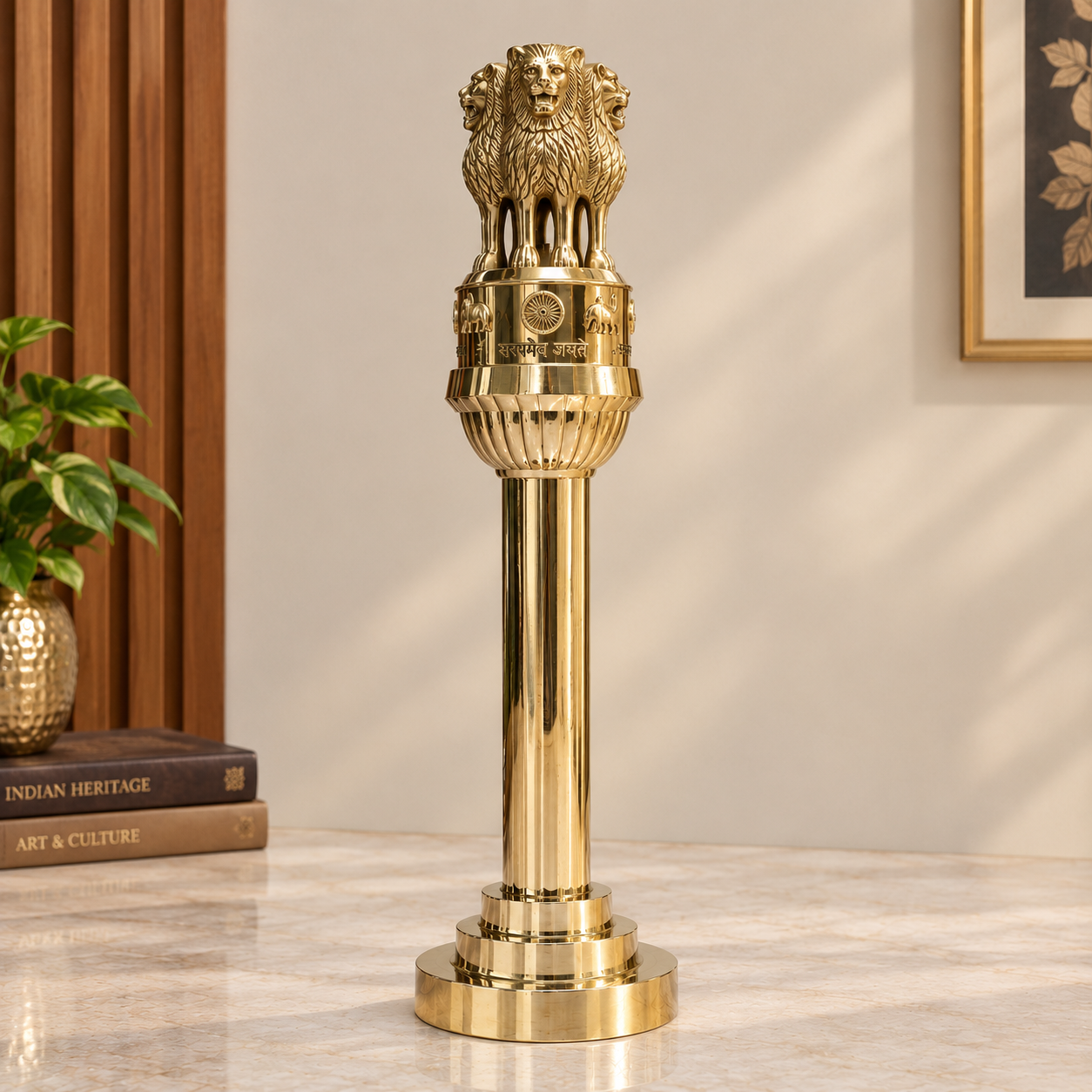 Brass Ashoka Pillar - 24 inch