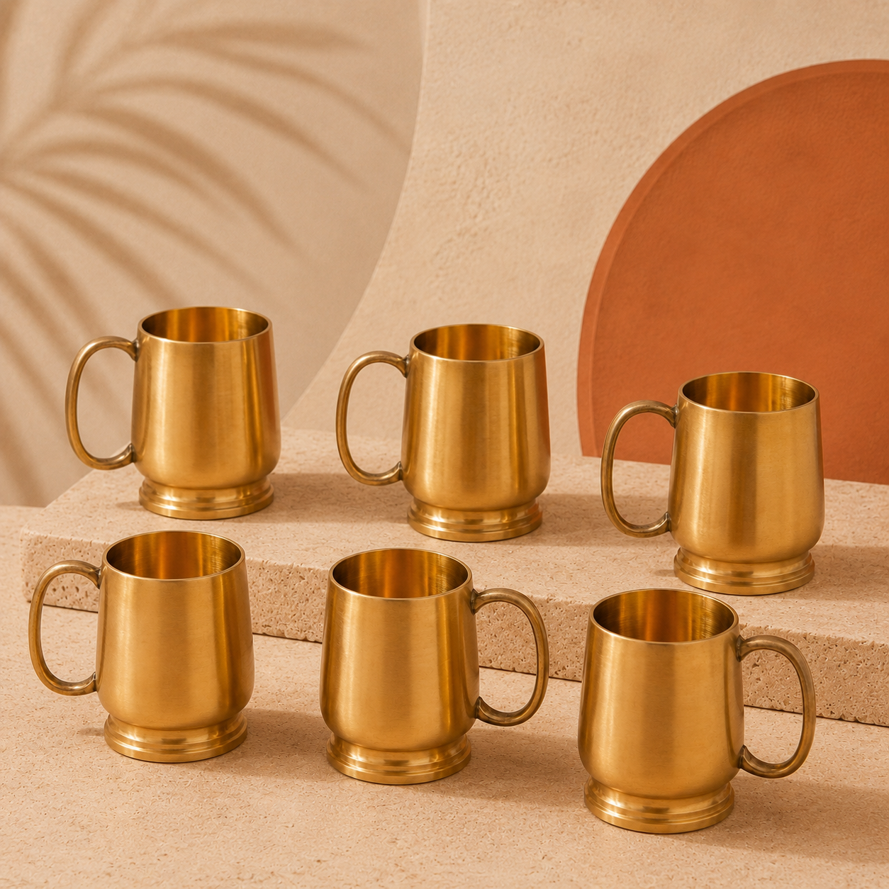 Brass Oreo Coffee Mug Set of 6 - 350 ml